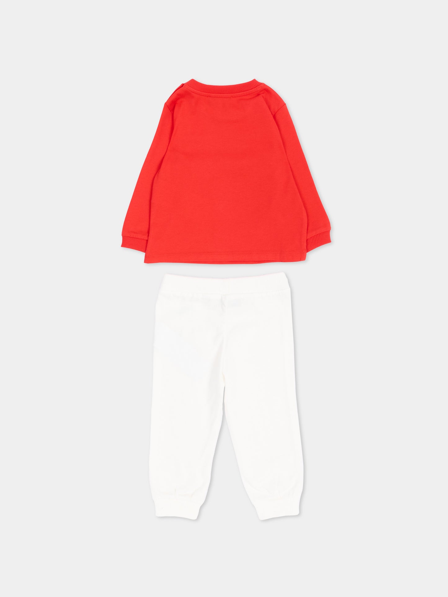 Completo sportivo rosso per neonato con Teddy Bear,Moschino Kids,M6K02F LAA10 84243