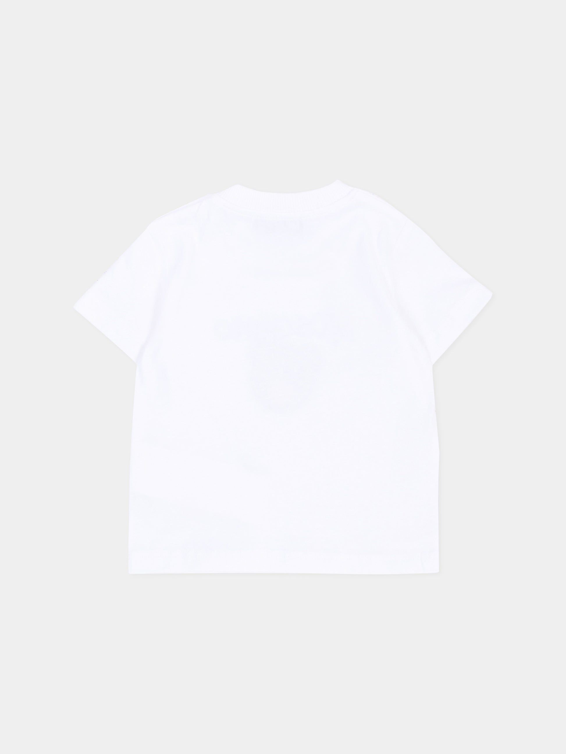 T-Shirt bianca per neonati con Teddy Bear,Moschino Kids,M6M047 LAA34 10101