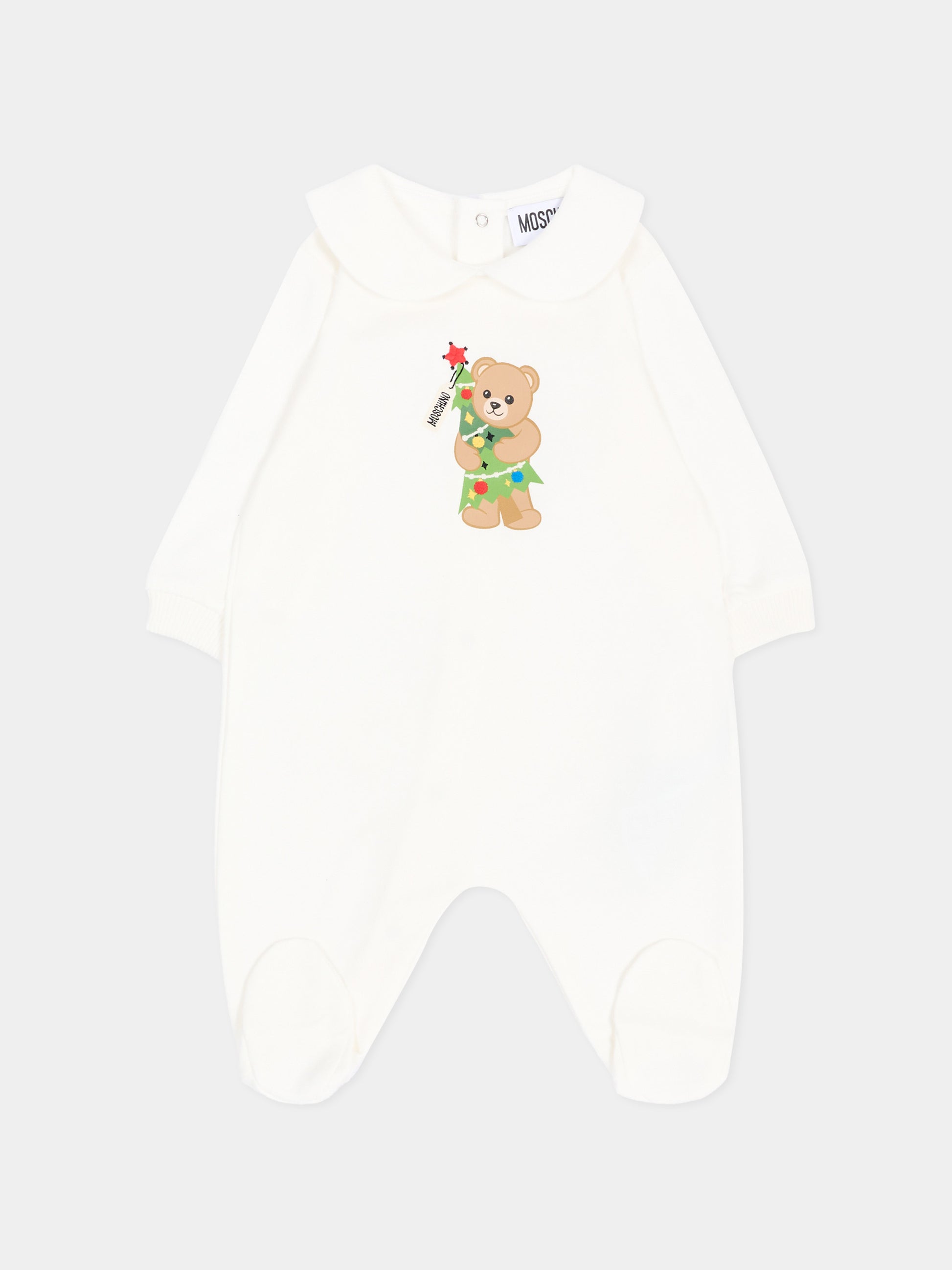 Tutina avorio per neonati con Teddy Bear,Moschino Kids,M6Y037 LCA61 10063