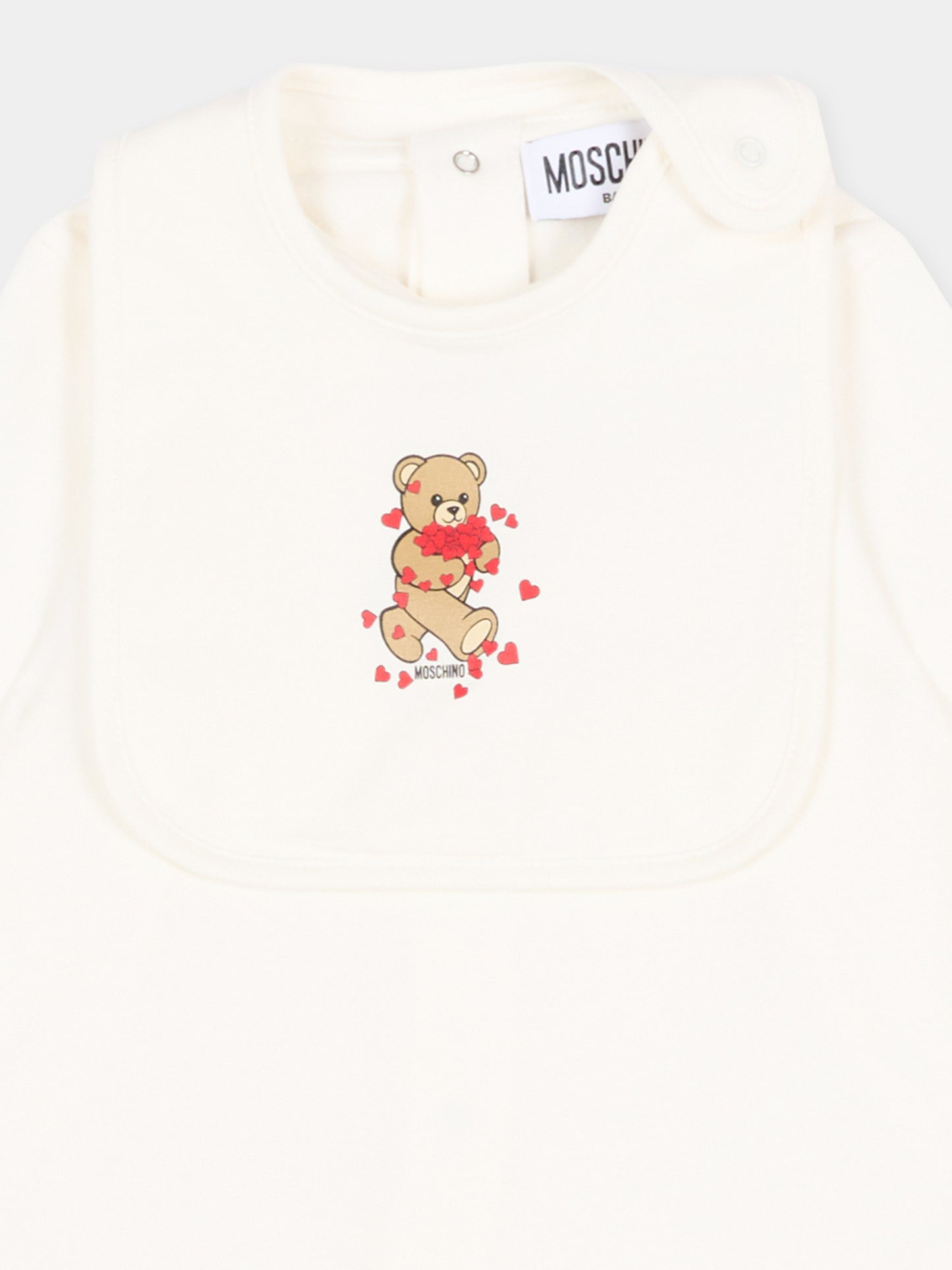 Set tutine avorio per neonata con Teddy Bear,Moschino Kids,MDY01C LDA63 10063