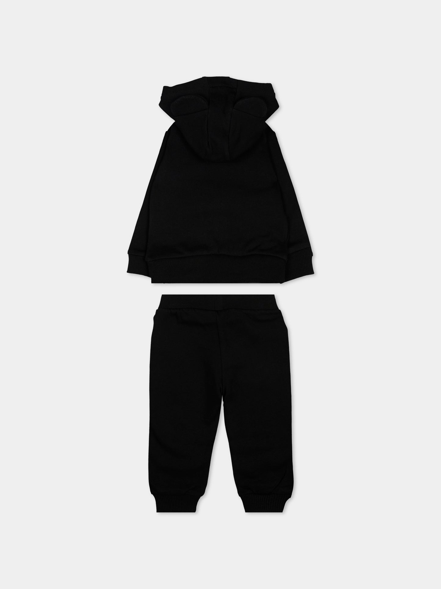 Completo sportivo nero per neonati con Teddy Bear,Moschino Kids,MNK05D LCA92 60100