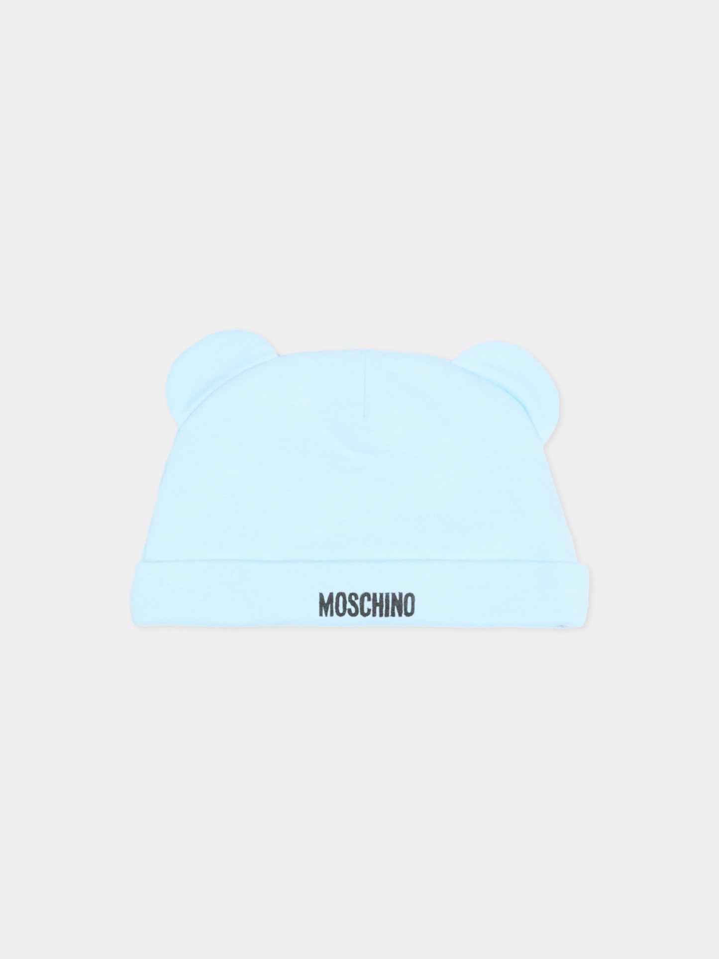 Set tutina azzurra per neonato con Teddy Bear,Moschino Kids,MNY08B LCA40 40304