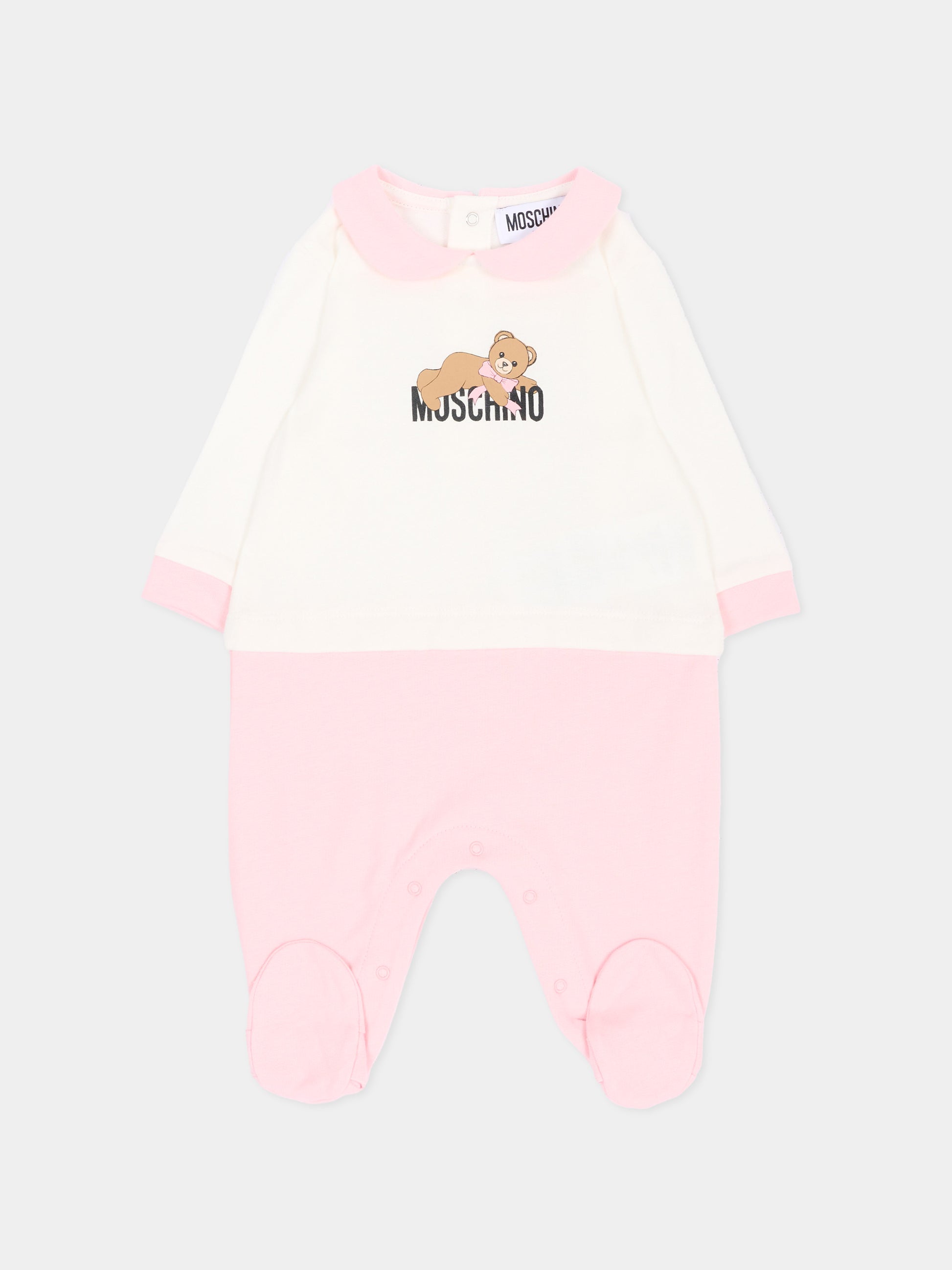 Tutina rosa per neonata con Teddy Bear,Moschino Kids,MPY06Z LCA40 84324