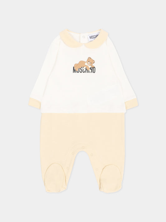 Tutina beige per neonati con Teddy Bear,Moschino Kids,MPY06Z LCA40 83631