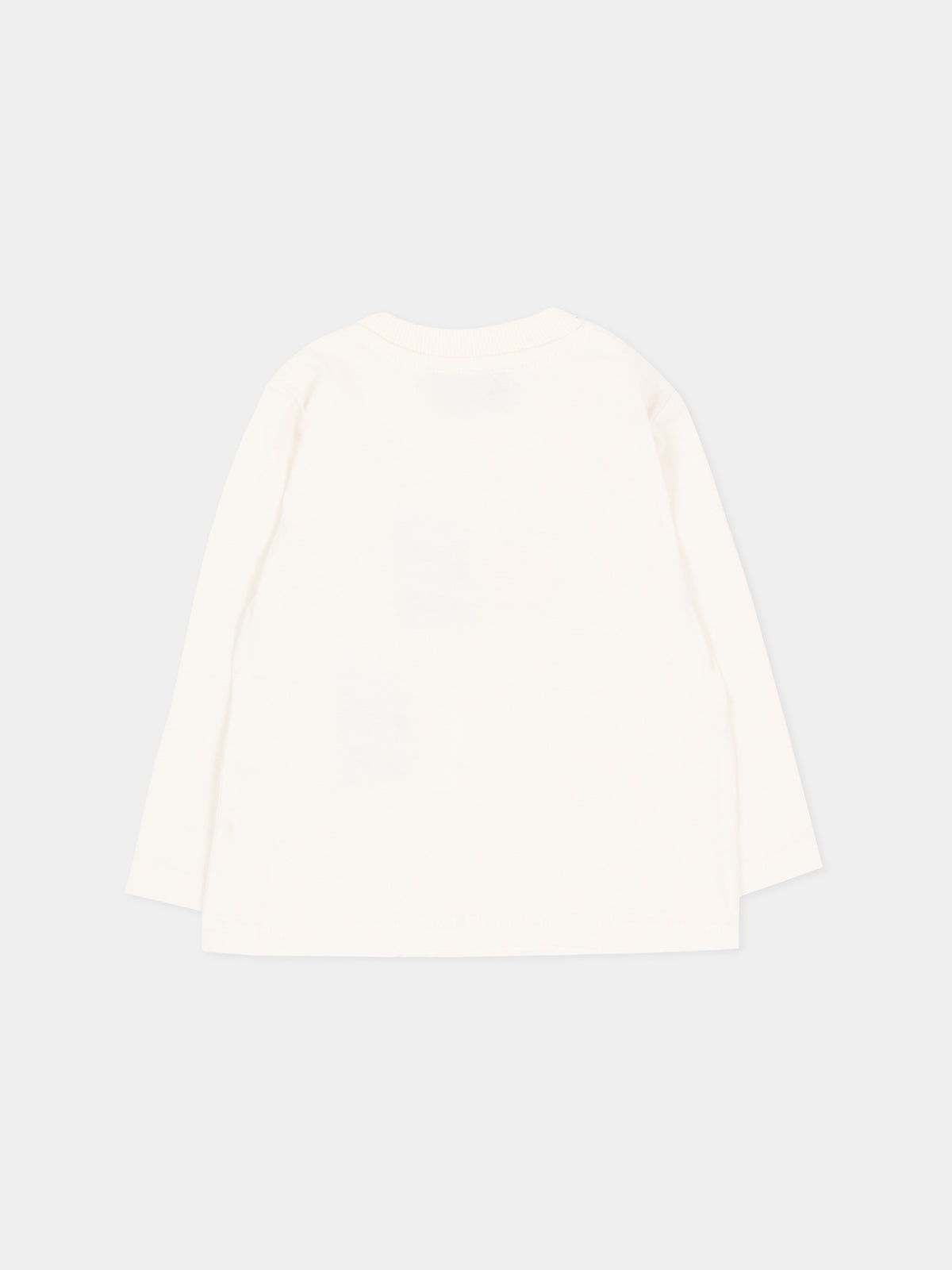 T-shirt a manica lunga bianca con teddy bear,Moschino Kids,MQO014 LAA10 10063