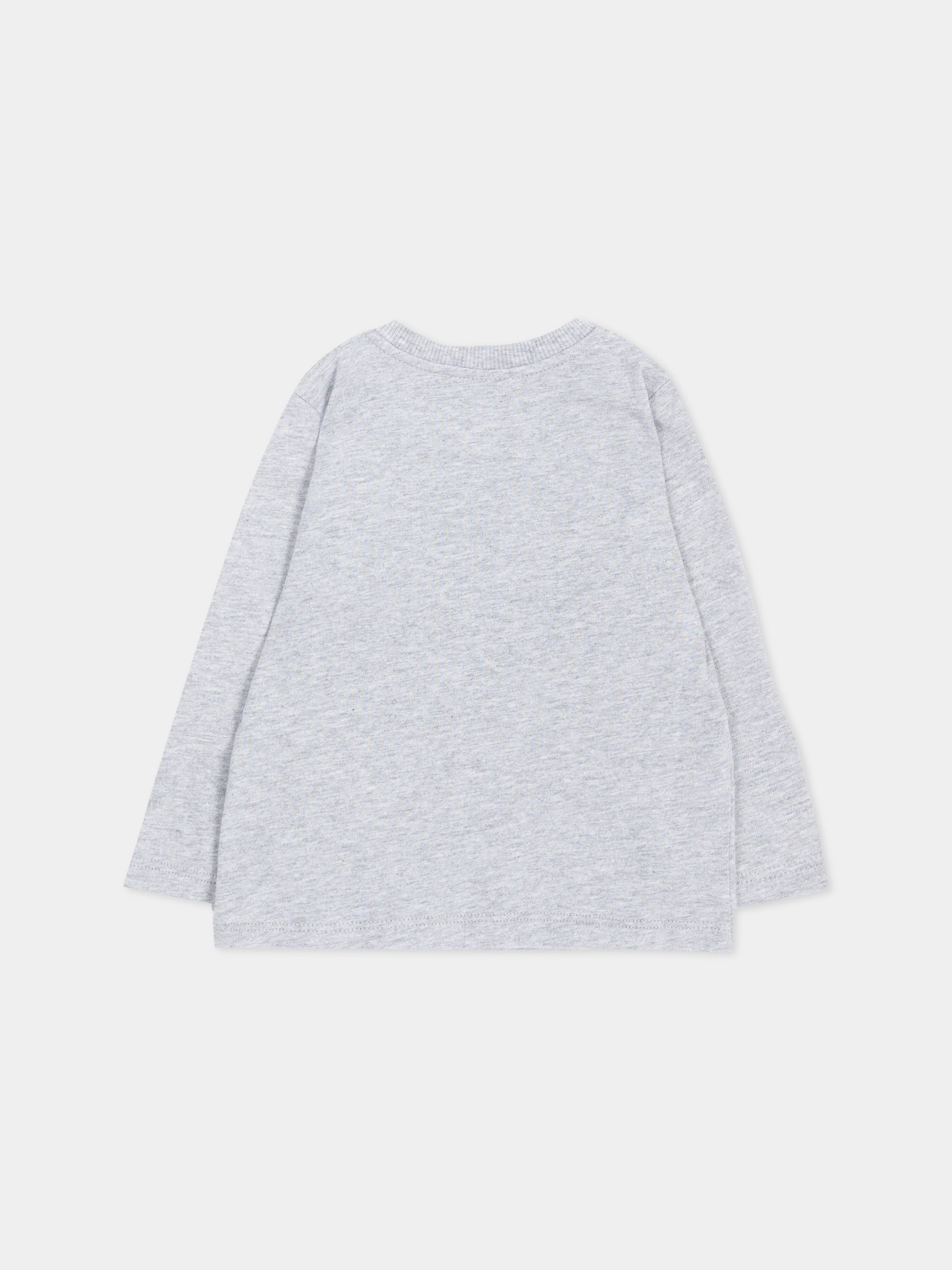T-Shirt grigia per neonati con Teddy Bear,Moschino Kids,MRO014 LAA34 60901