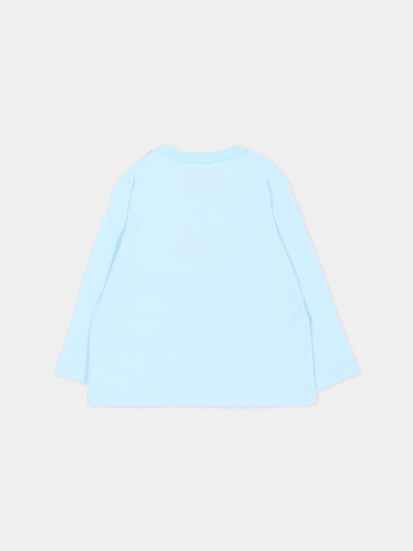 T-Shirt azzurra per neonato con Teddy Bear,Moschino Kids,MSO014 LAA10 40304
