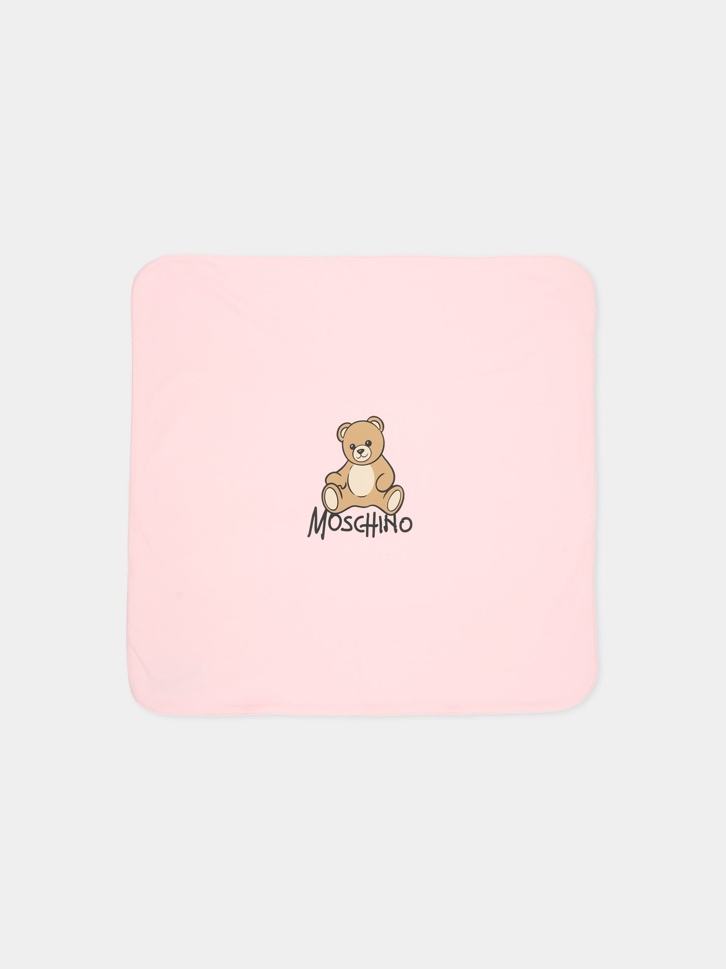 Coperta rosa per neonata con Teddy Bear,Moschino Kids,MTB00F LCA40 50209