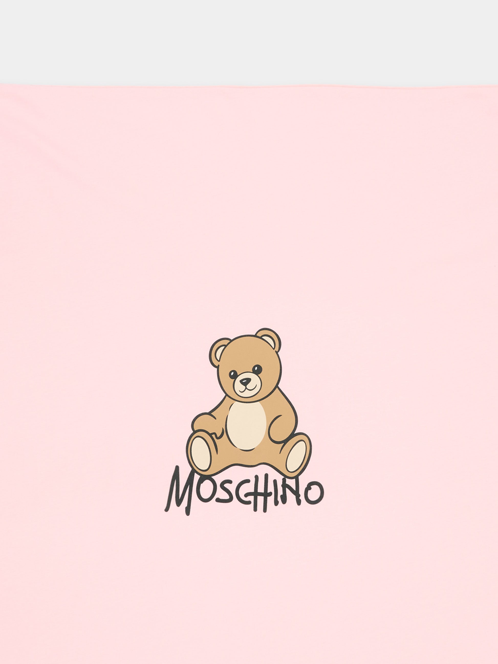 Coperta rosa per neonata con Teddy Bear,Moschino Kids,MTB00F LCA40 50209