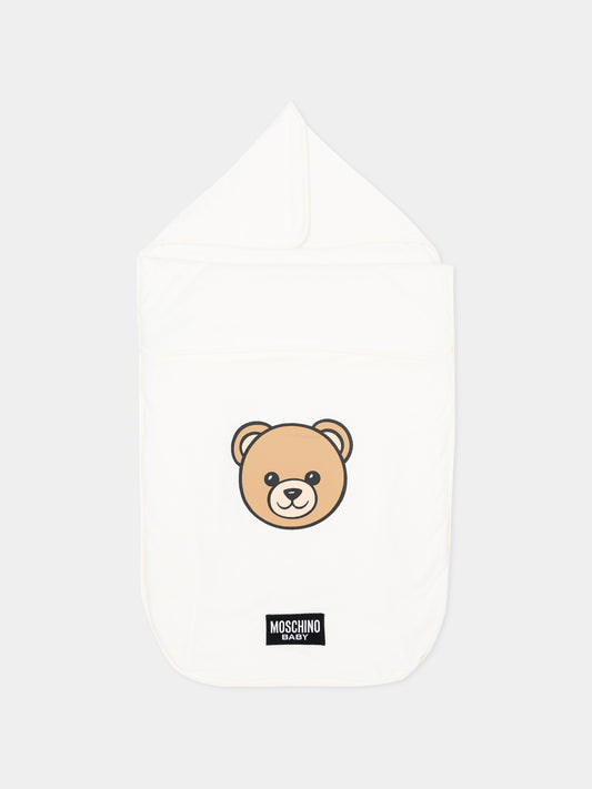 Sacco nanna avorio per neonati con Teddy Bear,Moschino Kids,MUE00W LCA40 10063