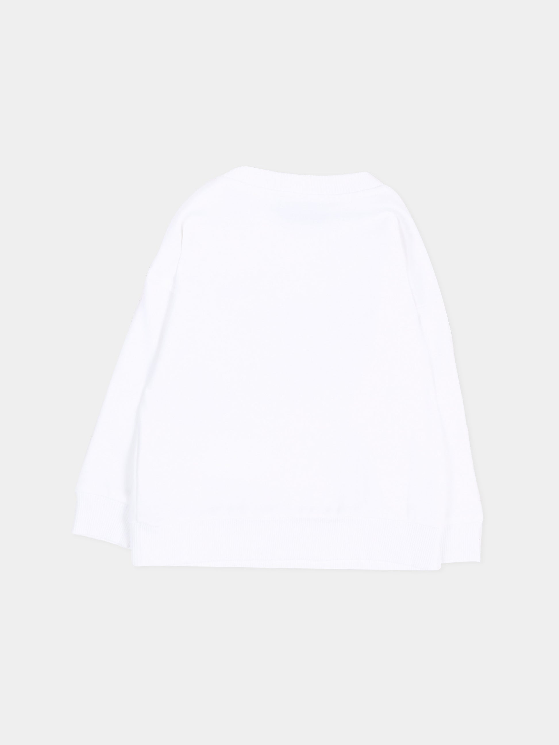 Felpa bianca per neonati con Teddy Bear,Moschino Kids,MUF06H LCA83 10101