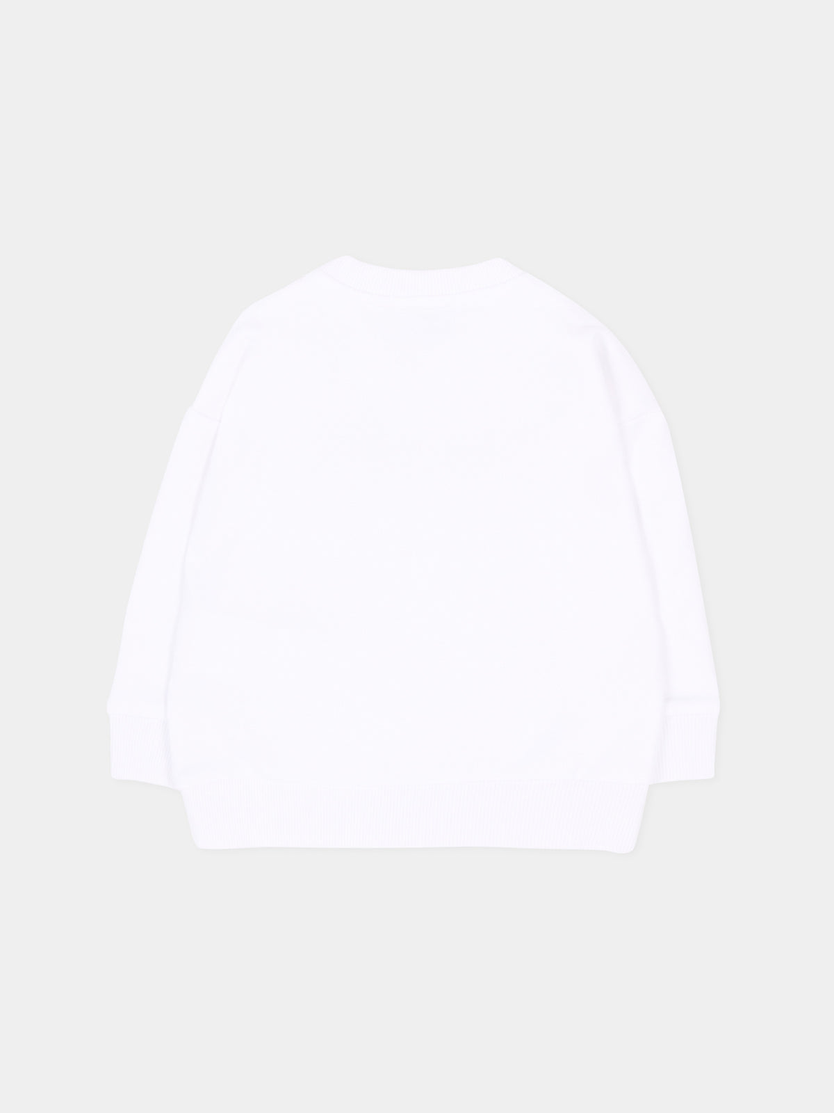 Felpa bianca per neonati con logo,Moschino Kids,MUF06N LCA93 10101