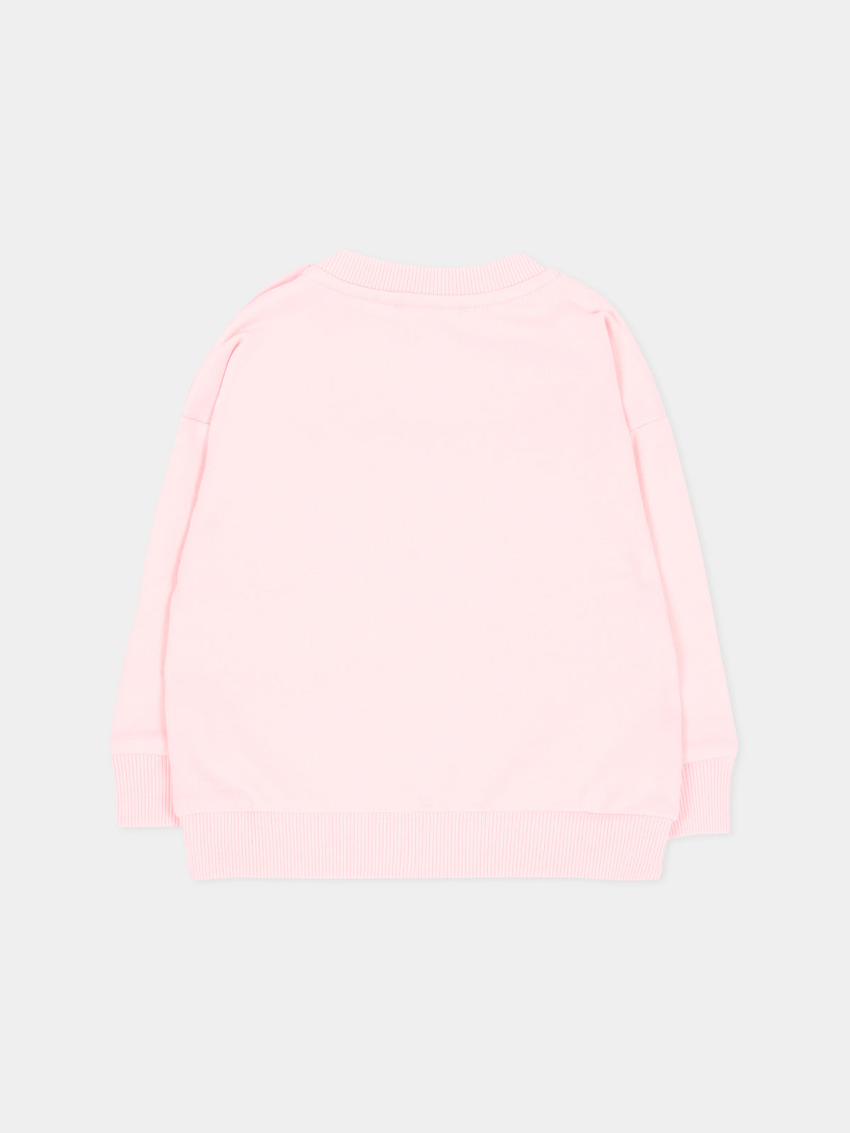 Felpa rosa per neonata con logo,Moschino Kids,MUF06N LCA93 50209