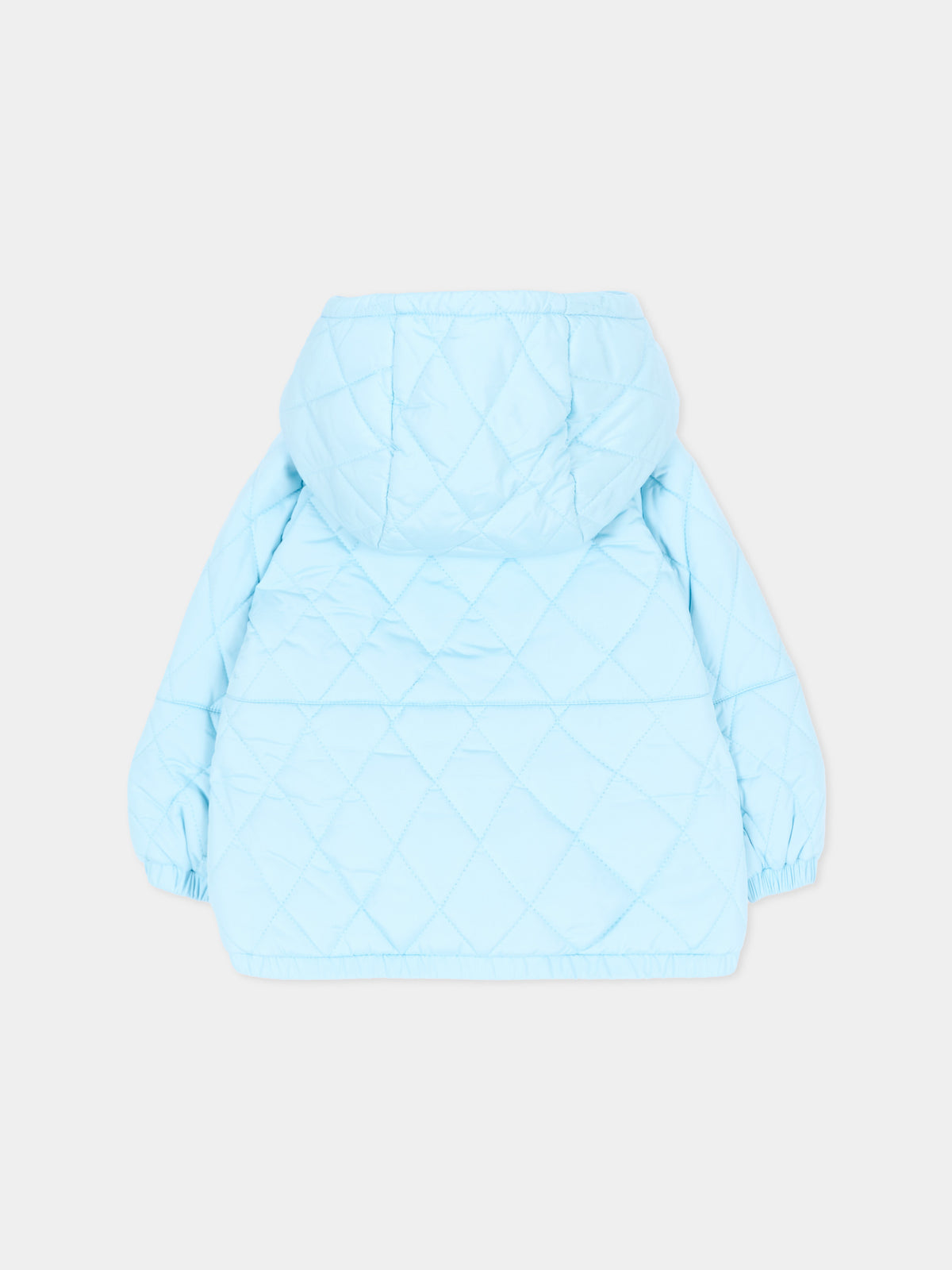 Piumino azzurro per neonato con Teddy Bear,Moschino Kids,MUS036 L3AC6 40304