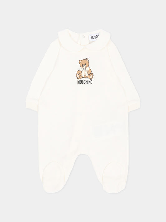 Tutina avorio per neonati con Teddy Bear,Moschino Kids,MUT04Z LCA40 10063