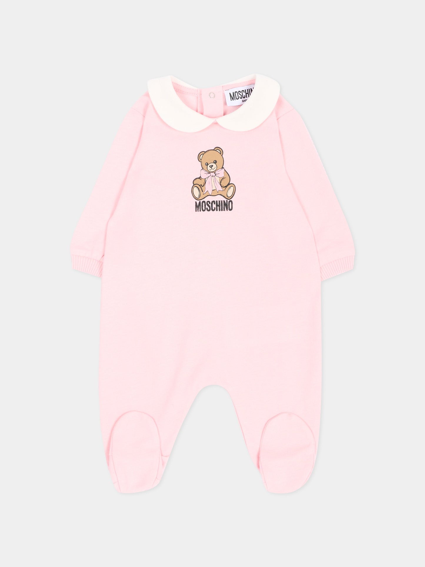 Tutina rosa per neonata con Teddy Bear,Moschino Kids,MUT04Z LCA40 50209