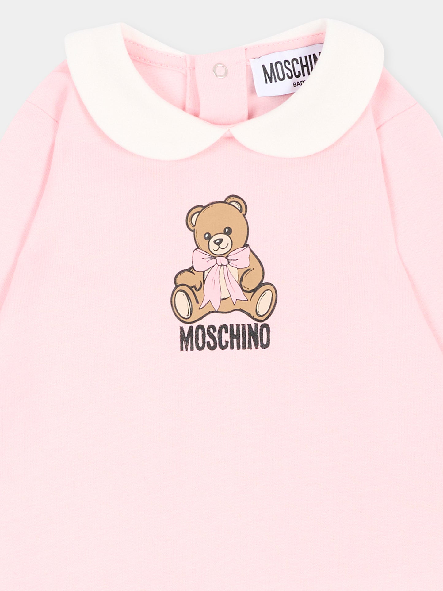 Tutina rosa per neonata con Teddy Bear,Moschino Kids,MUT04Z LCA40 50209