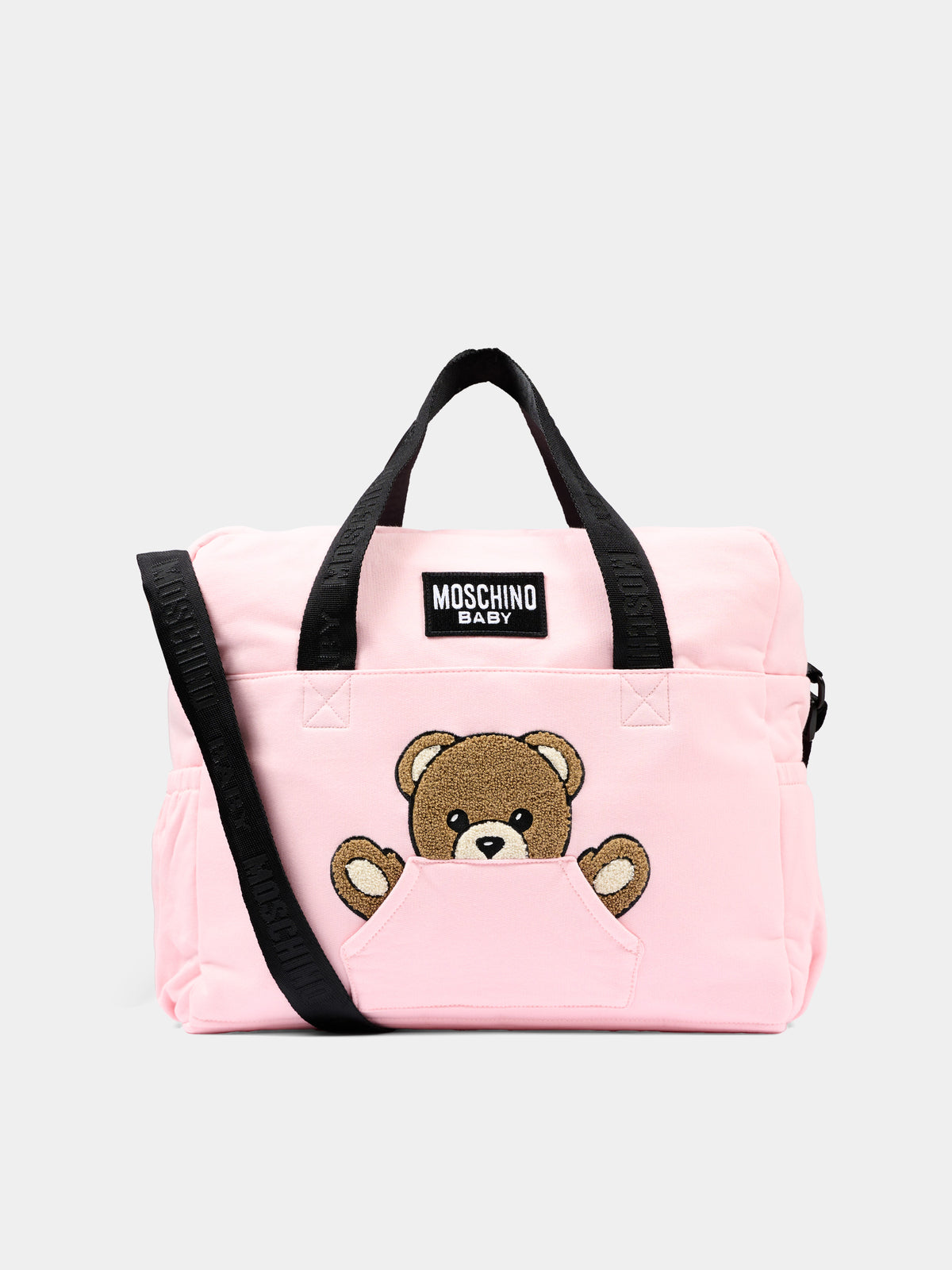 Borsa mamma rosa per neonata con Teddy Bear,Moschino Kids,MUX062 LCA93 50209