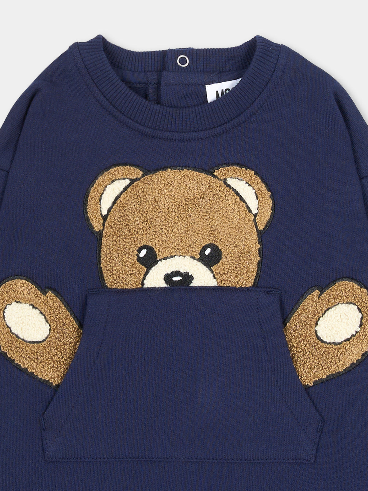 Tutina blu per neonati con Teddy Bear,Moschino Kids,MUY09H LCA93 40016