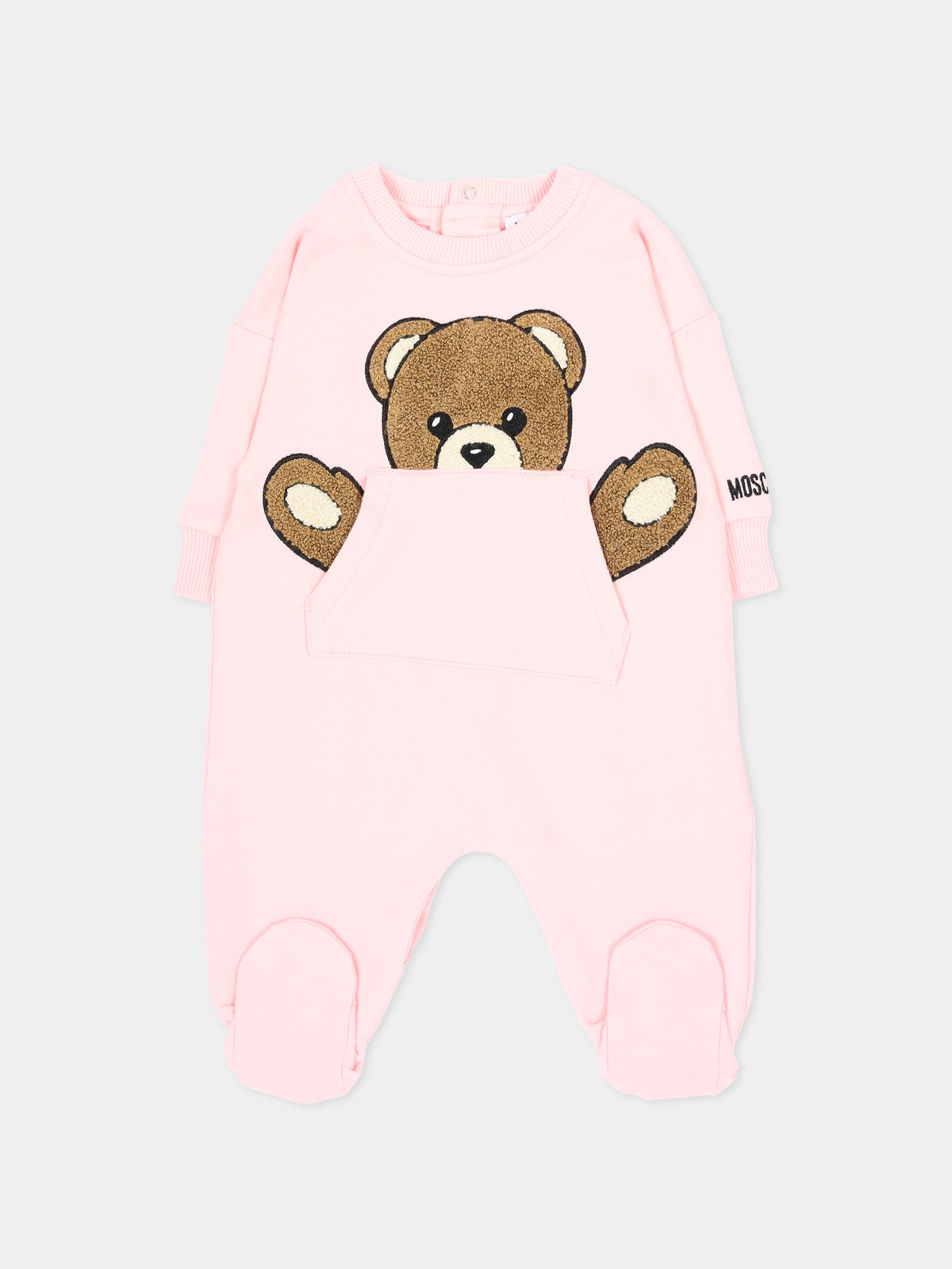 Tutina rosa per neonata con Teddy Bear,Moschino Kids,MUY09H LCA93 50209