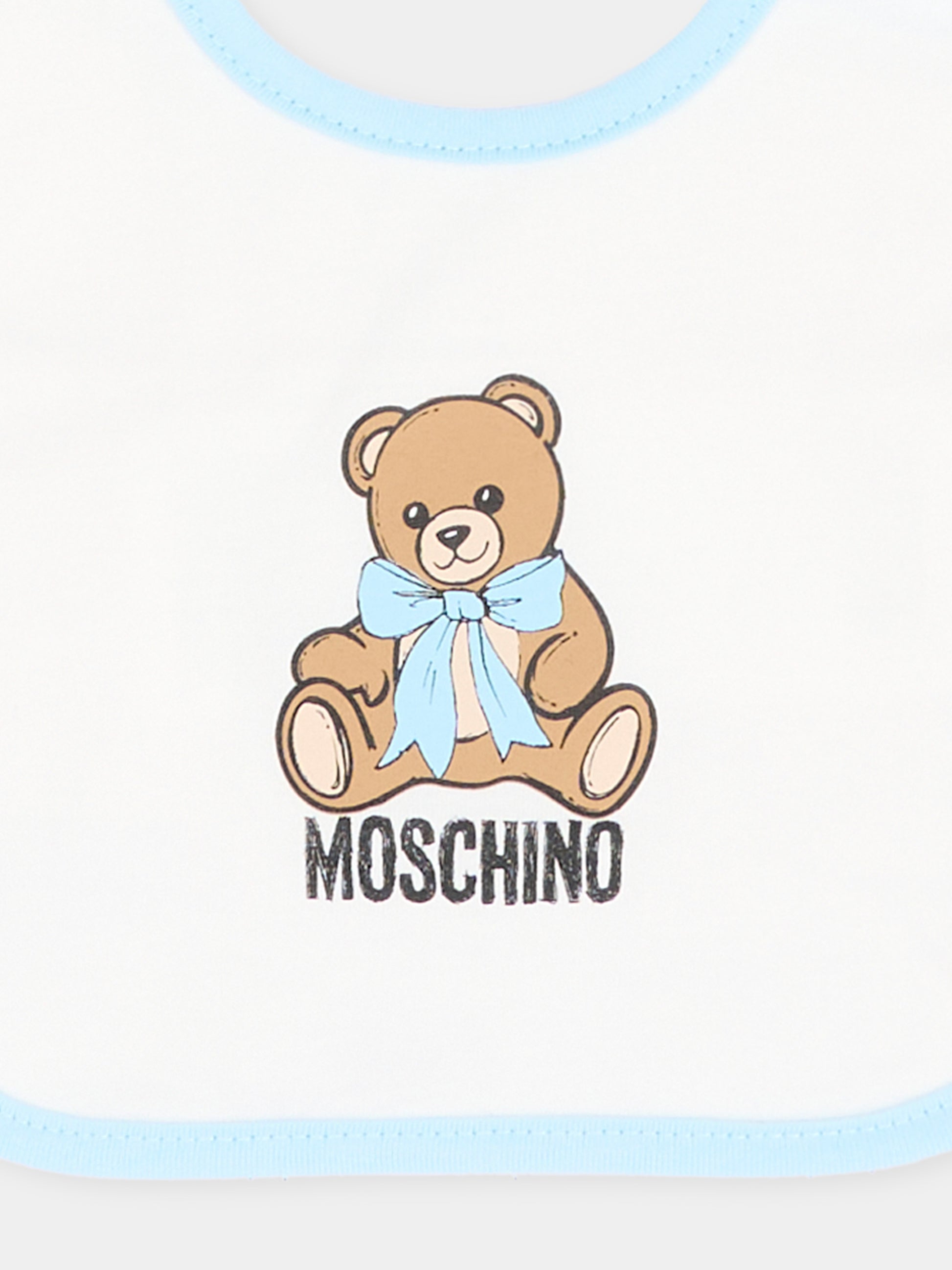 Set accessori azzurro per neonato con Teddy Bear,Moschino Kids,MUY09L LCA40 40304