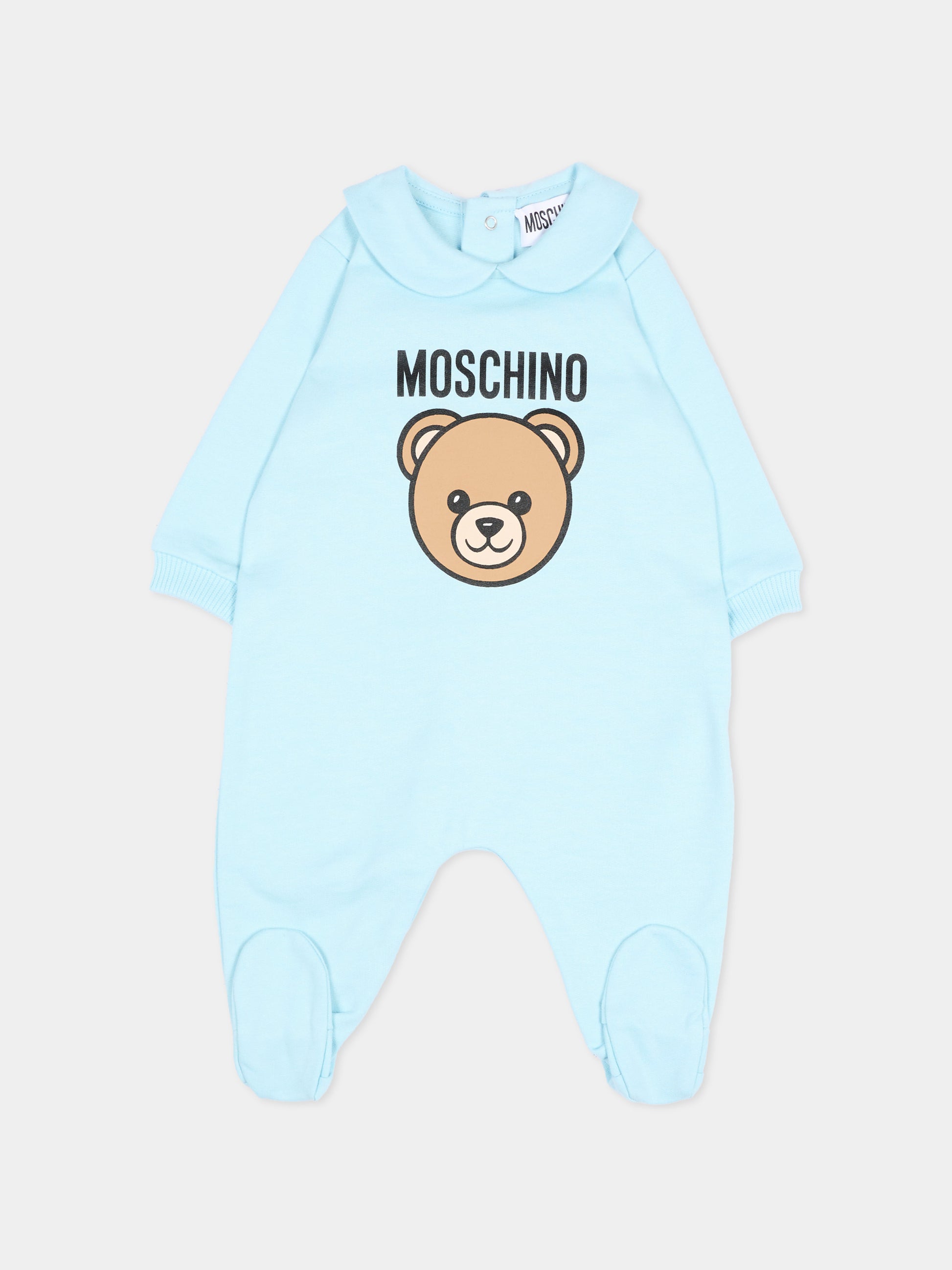 Tutina azzurra per neonato con Teddy Bear,Moschino Kids,MUY09O LCA40 40304