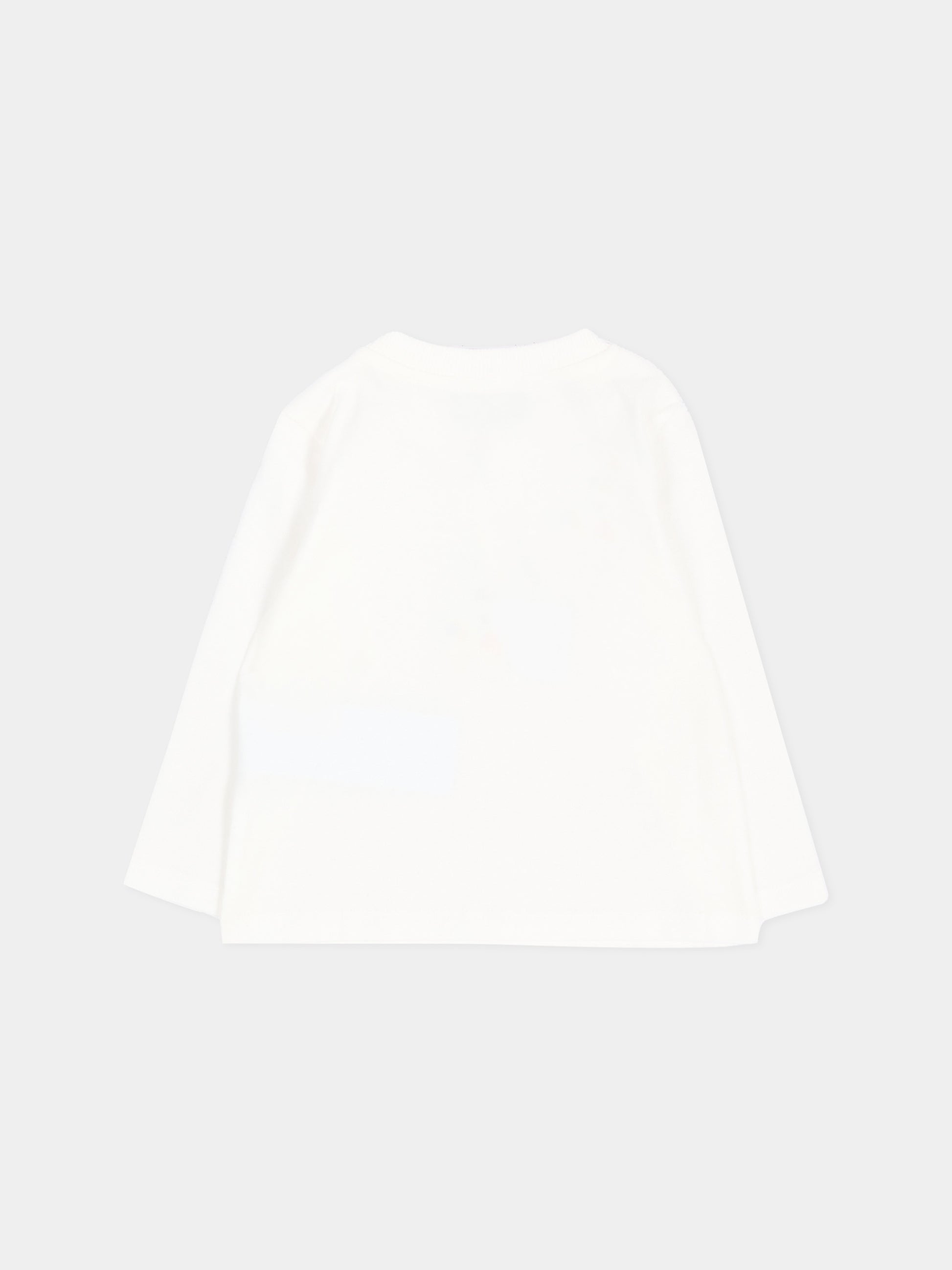 T-Shirt avorio per neonati con Teddy Bear,Moschino Kids,MVO014 LAA10 10063