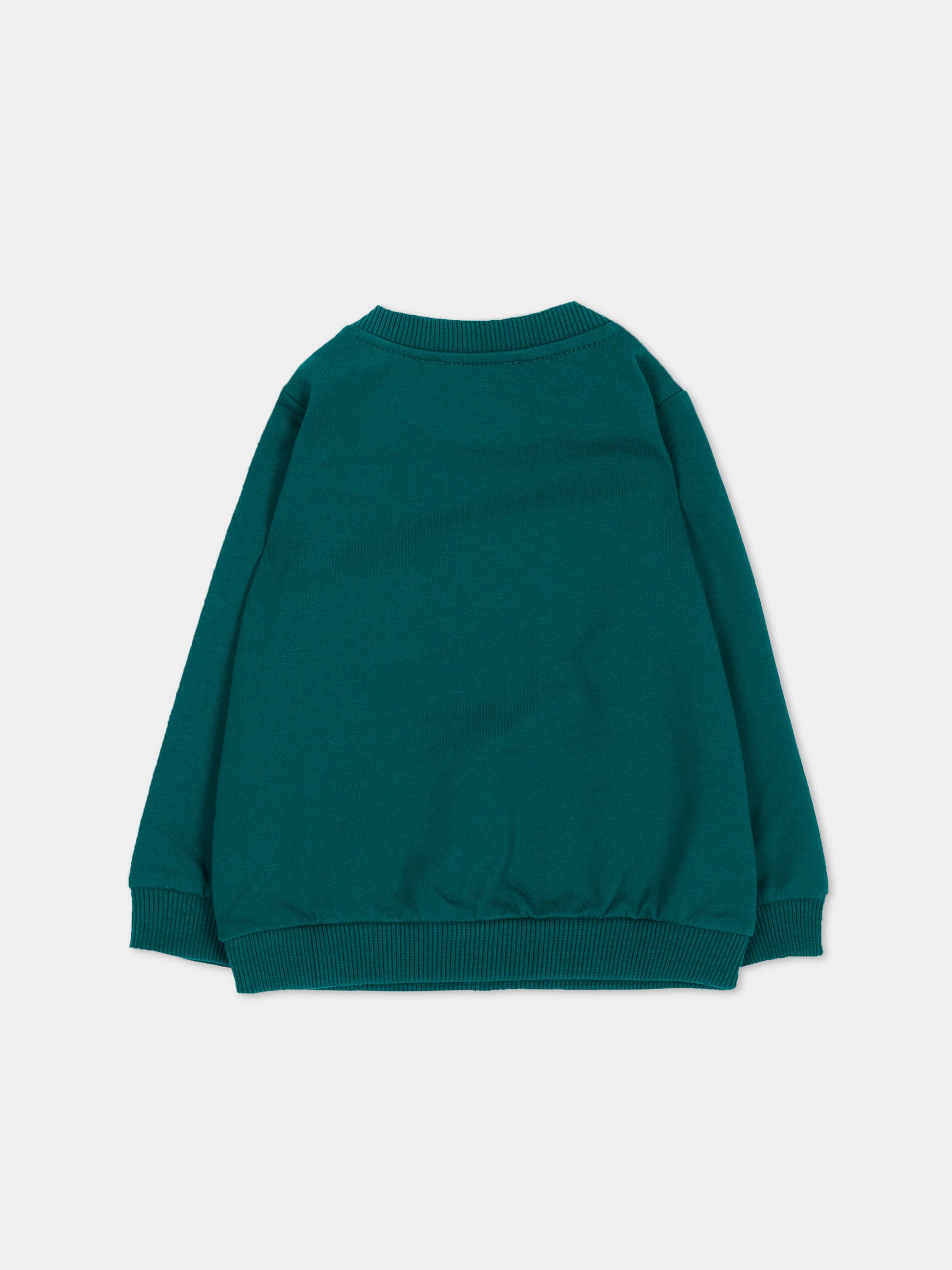 Felpa verde per neonati con Teddy Bear,Moschino Kids,MZF060 LCA61 30327