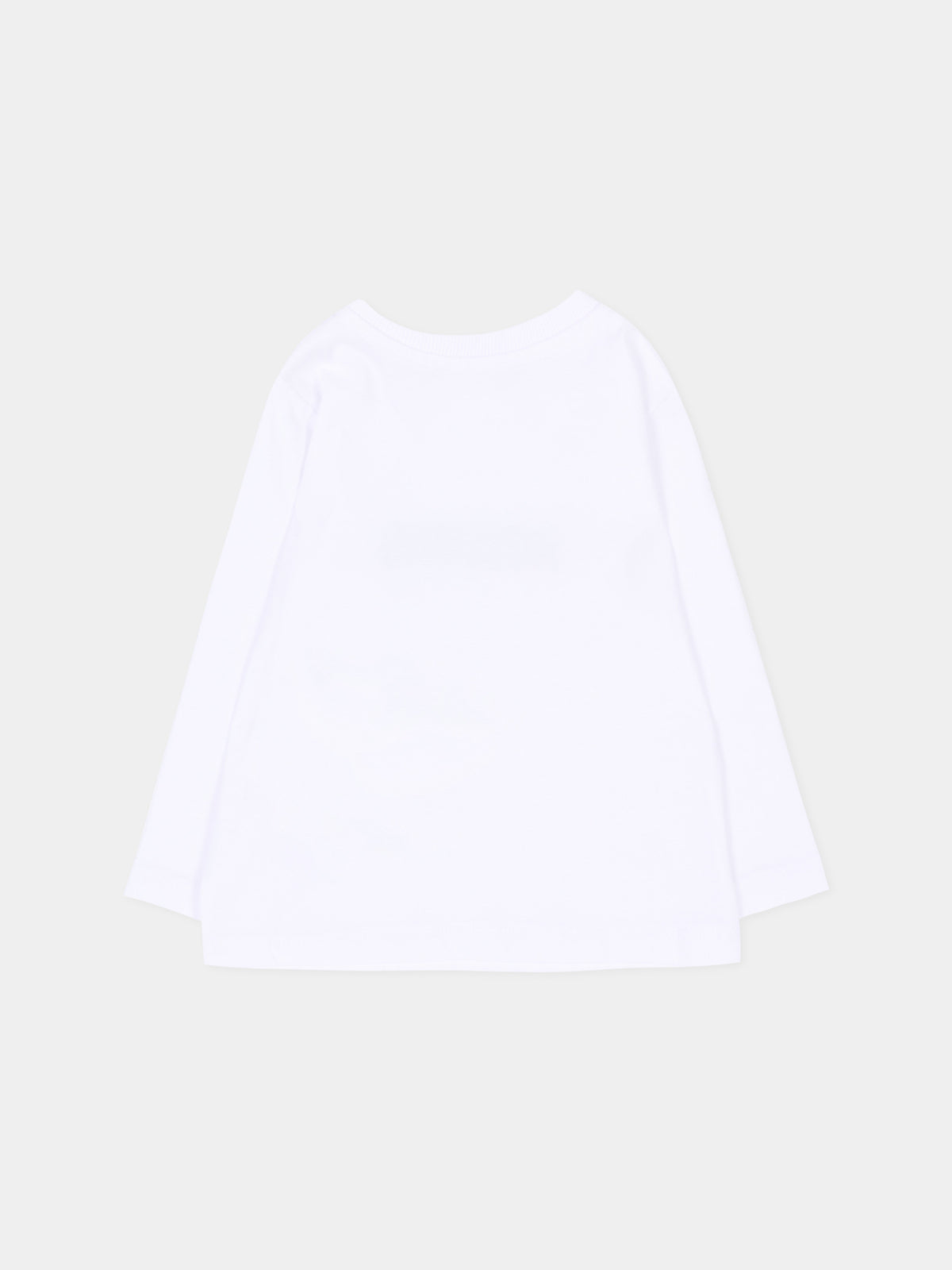 T-shirt a manica lunga bianca per neonati con logo,Moschino Kids,MZO014 LAA59 10101