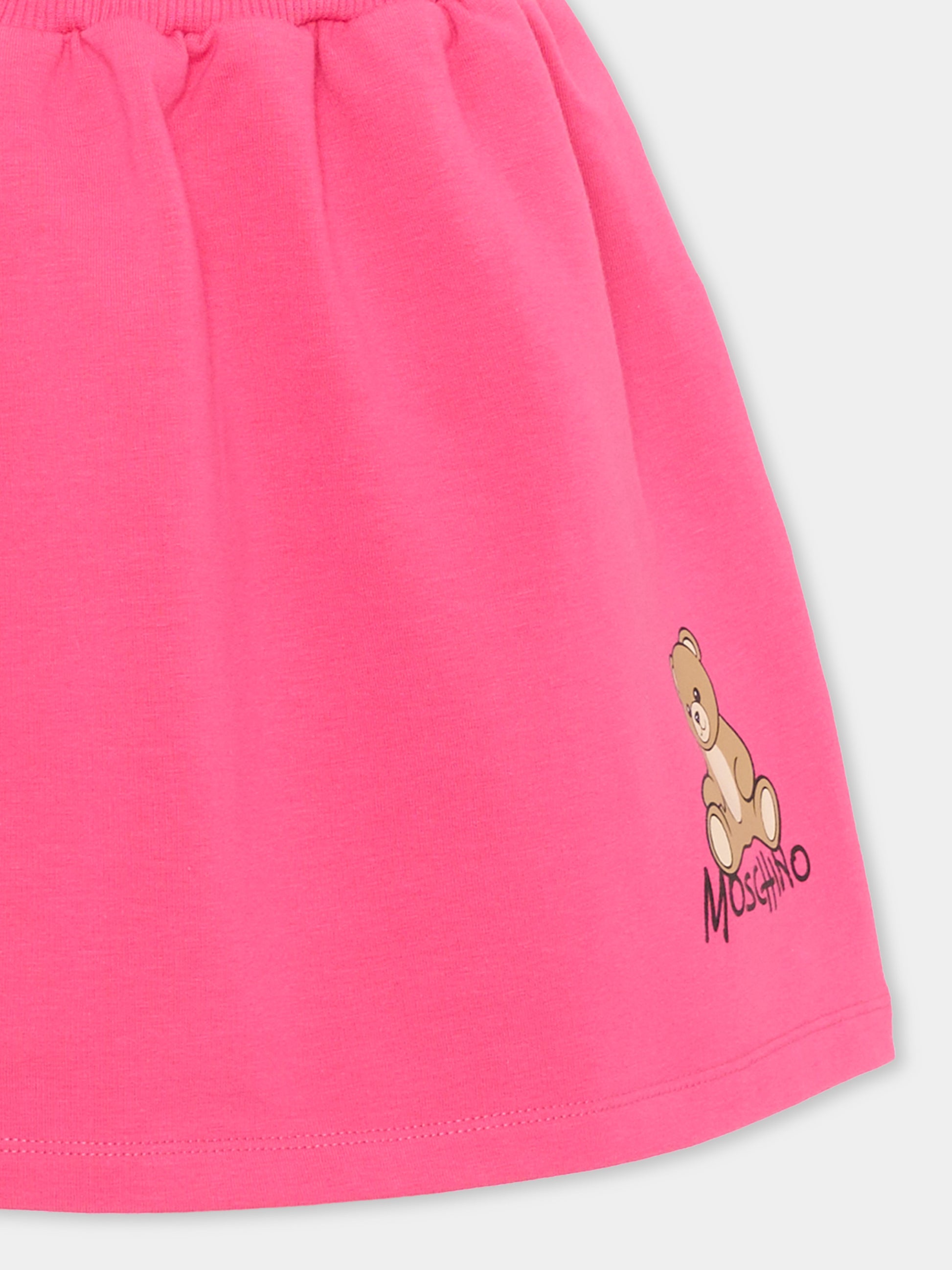 Gonna fucsia per bambina con Teddy Bear,Moschino Kids,HAJ03X LDA18 51450