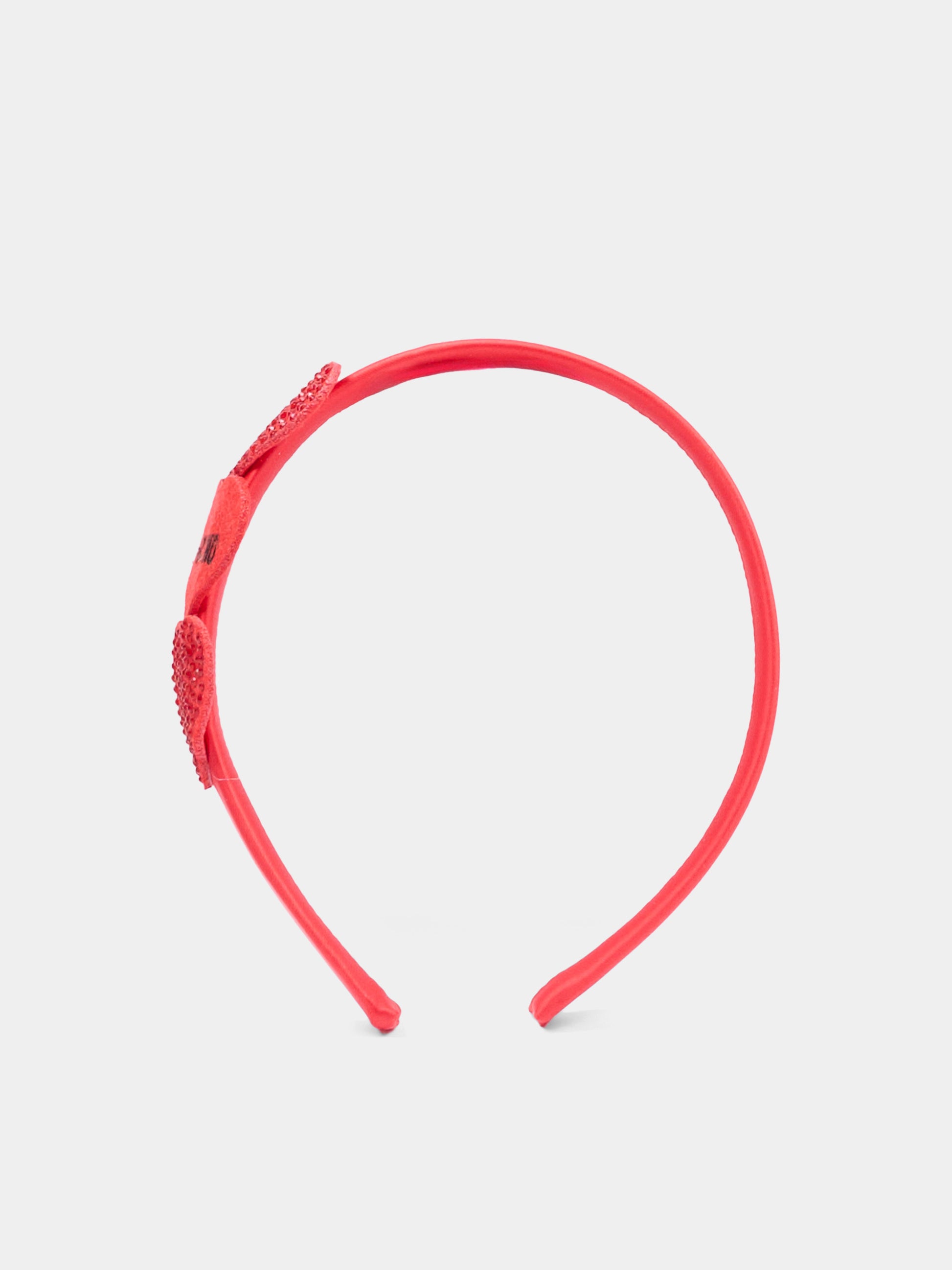 Cerchietto rosso per bambina con cuori,Moschino Kids,HDX01P LRA12 50109