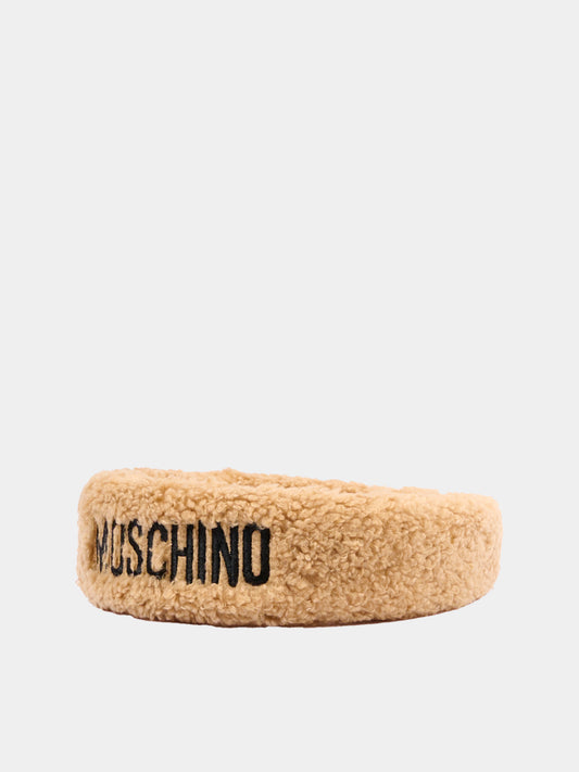 Cerchietto beige per bambina con logo,Moschino Kids,HDX01Q LIA00 20351