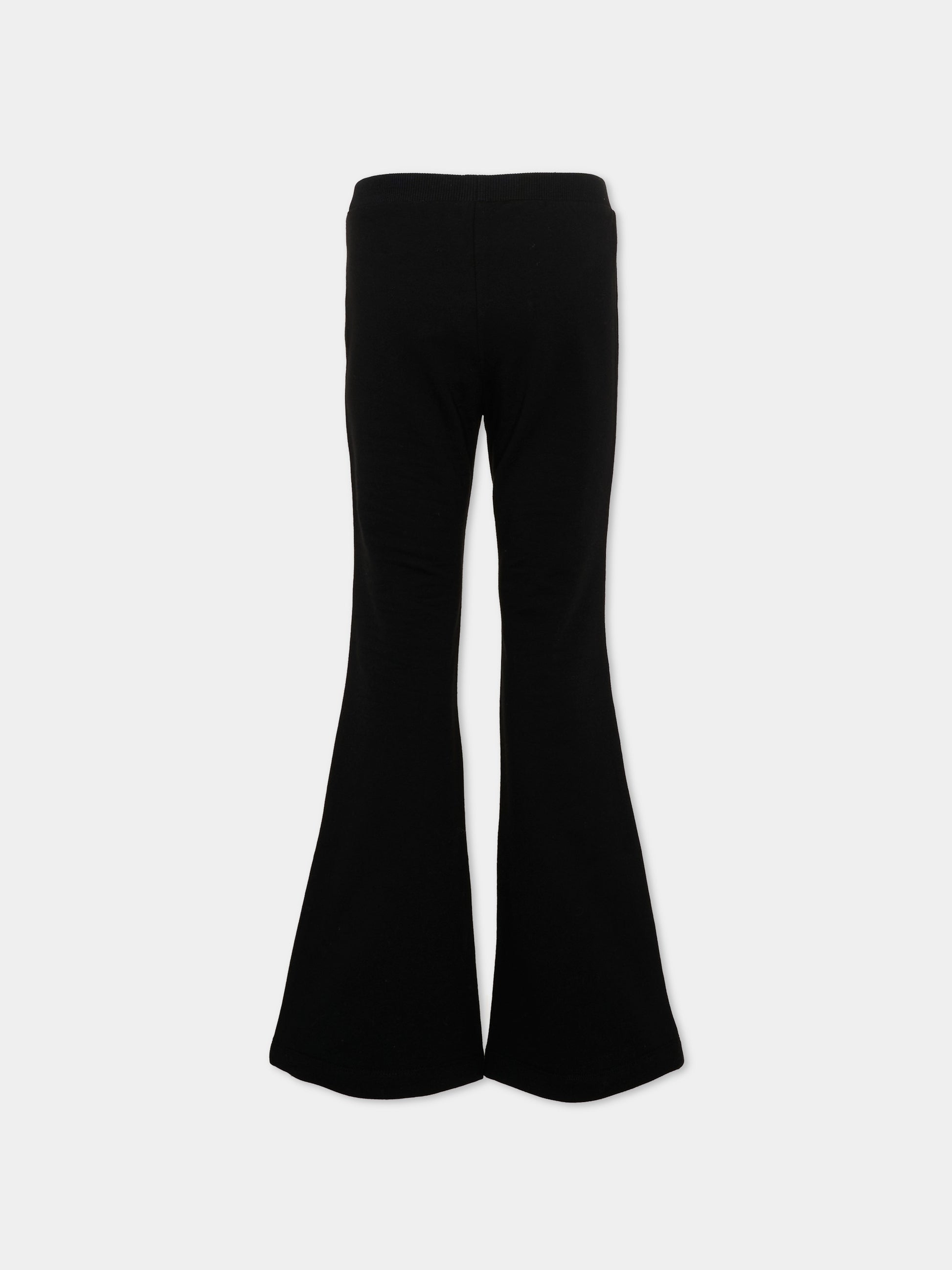 Leggings neri per bambina con Teddy Bear,Moschino Kids,HEP050 LDA63 60100