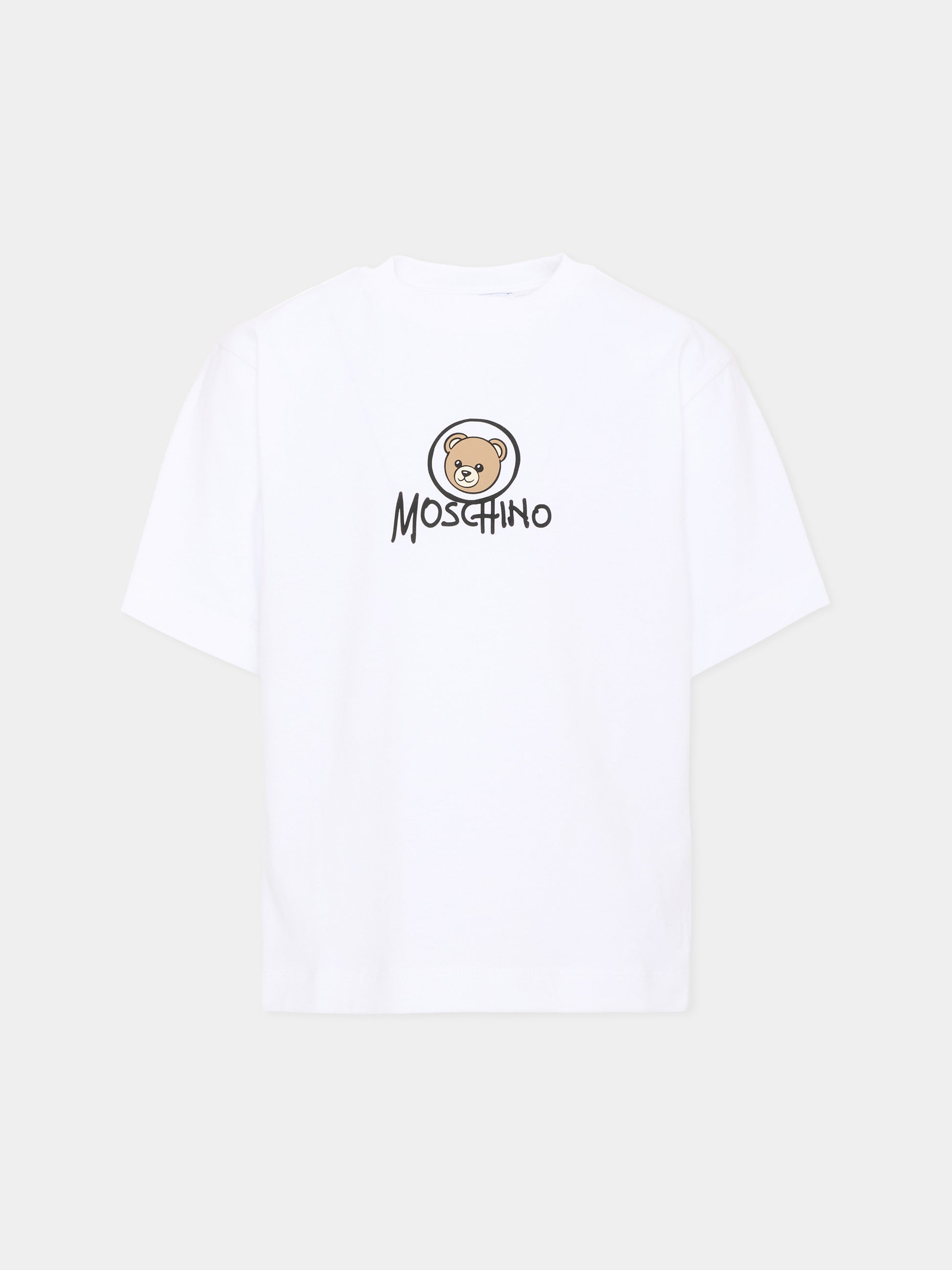 T-Shirt bianca per bambini con Teddy Bear,Moschino Kids,HMM05W LAA34 10101