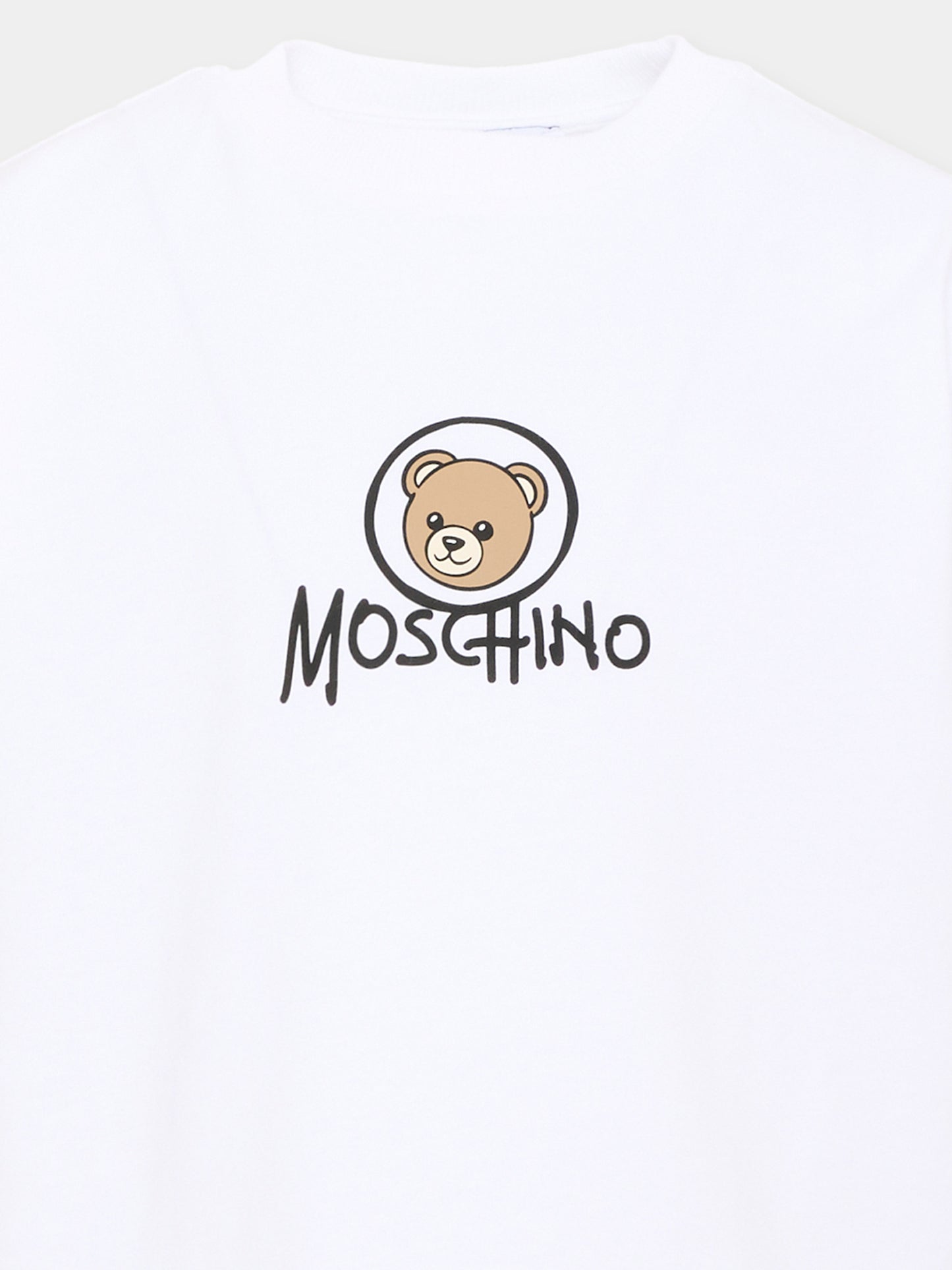 T-Shirt bianca per bambini con Teddy Bear,Moschino Kids,HMM05W LAA34 10101