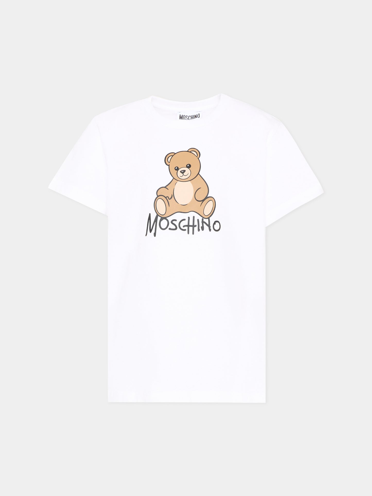 T-Shirt bianca per bambini con Teddy Bear,Moschino Kids,HNM05V LAA10 10101