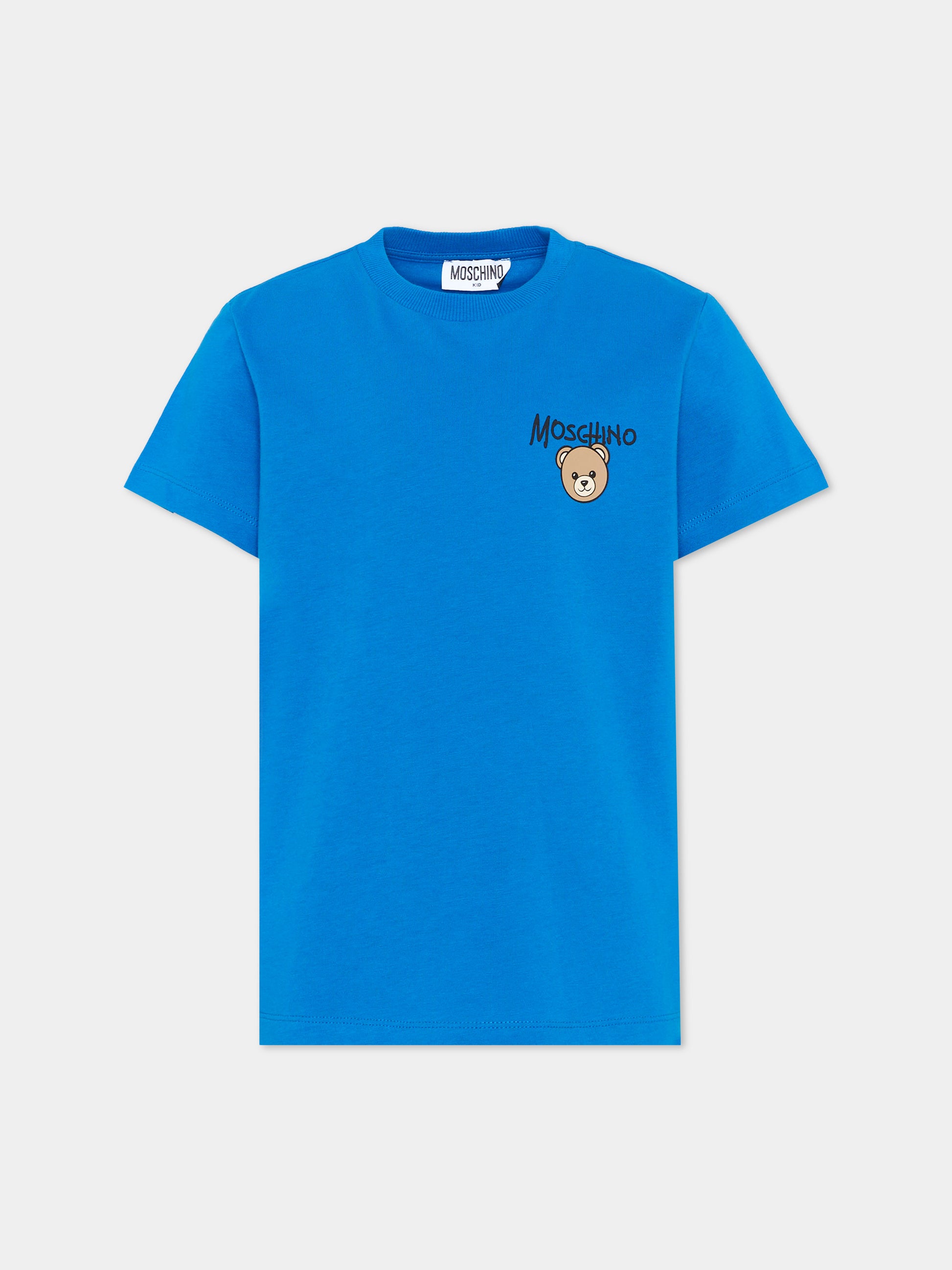 T-Shirt azzurro per bambino con Teddy Bear,Moschino Kids,HUM05V LAA34 40157