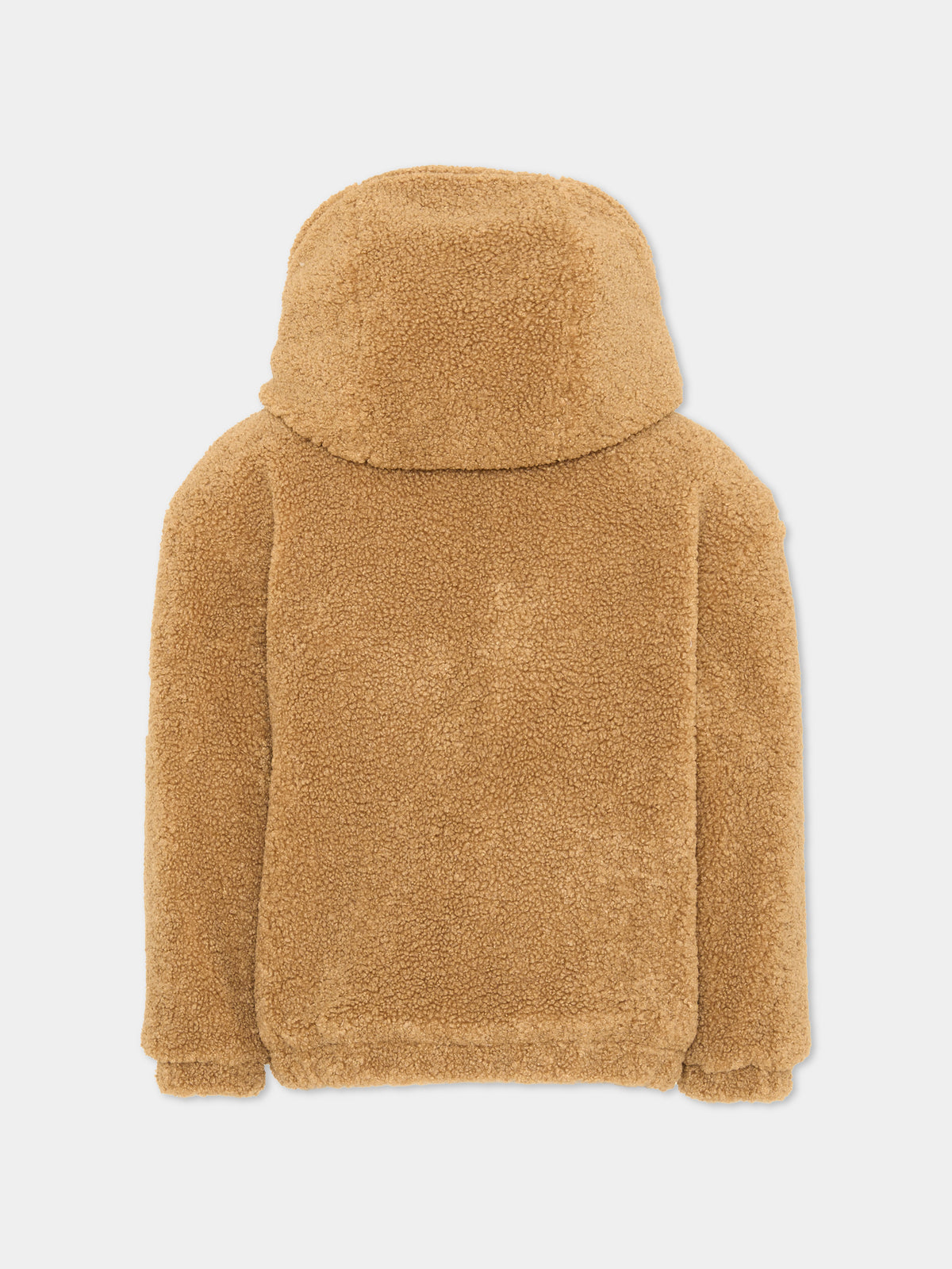 Ecopelliccia beige con cappuccio per bambini,Moschino Kids,HUS05R LIA00 20351