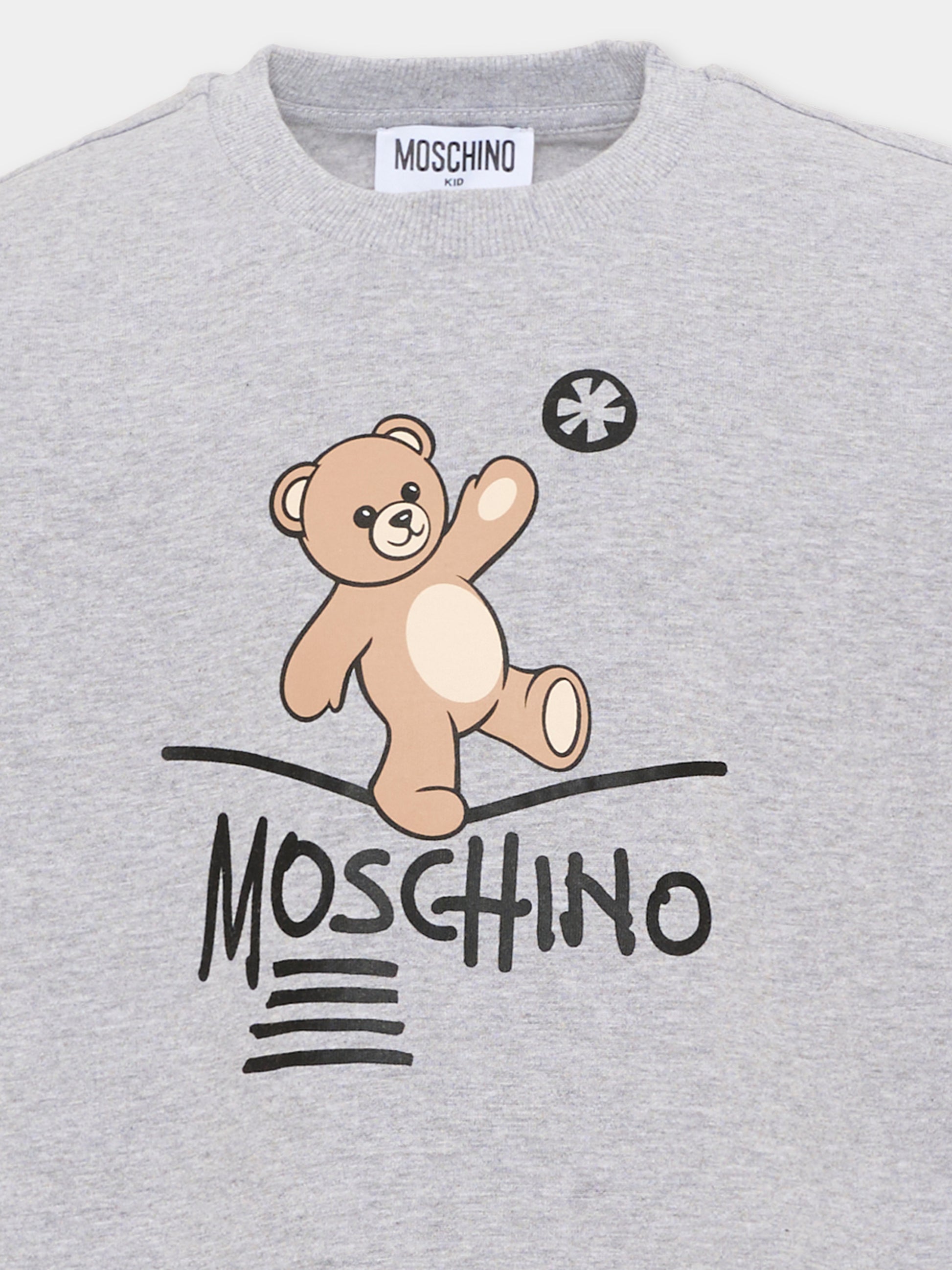 T-Shirt grigia per bambino con Teddy Bear,Moschino Kids,HZO00J LAA20 60901