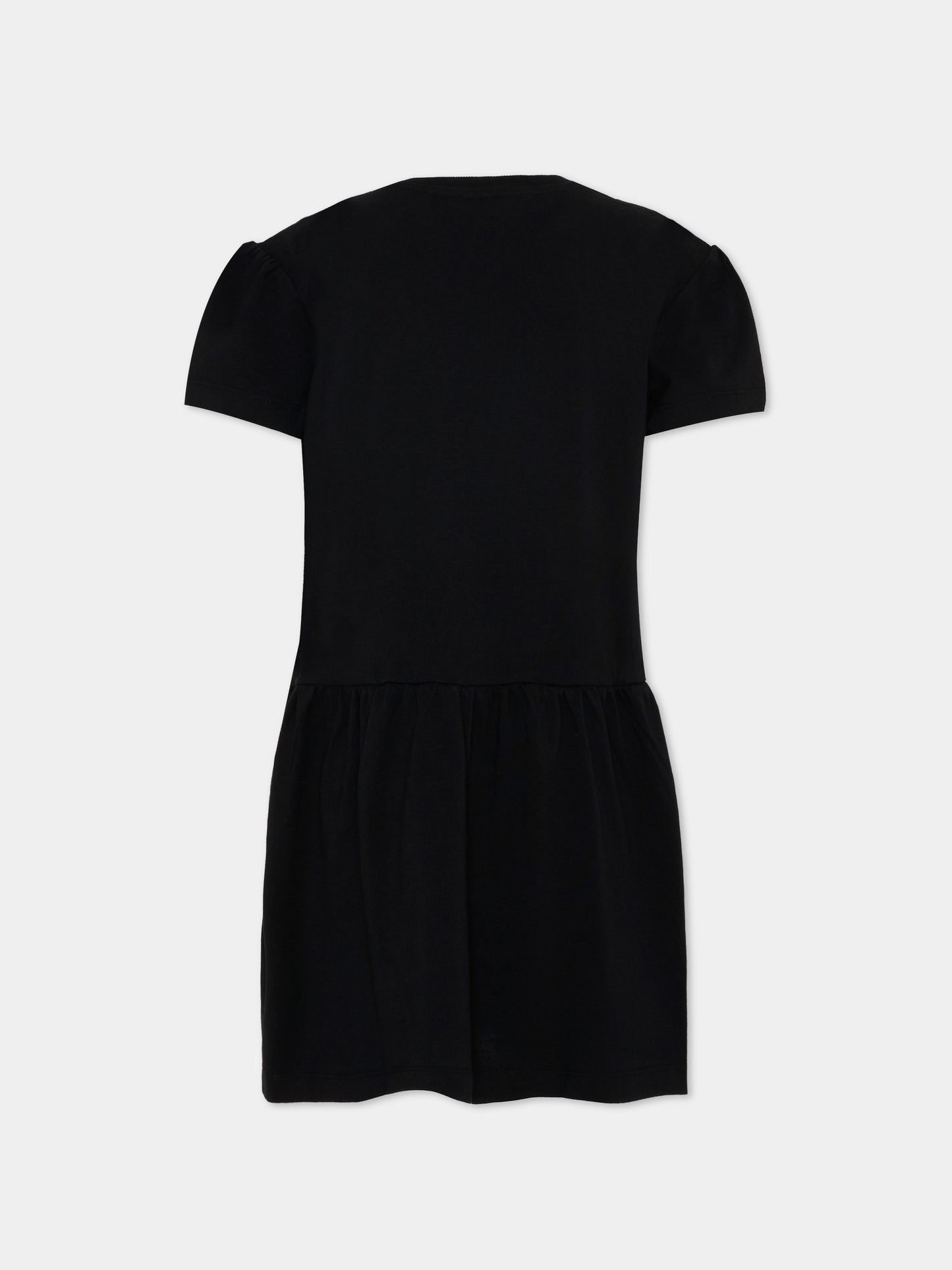 Vestito nero per bambina con Teddy Bear,Moschino Kids,HDV0H9 LAA10 60100