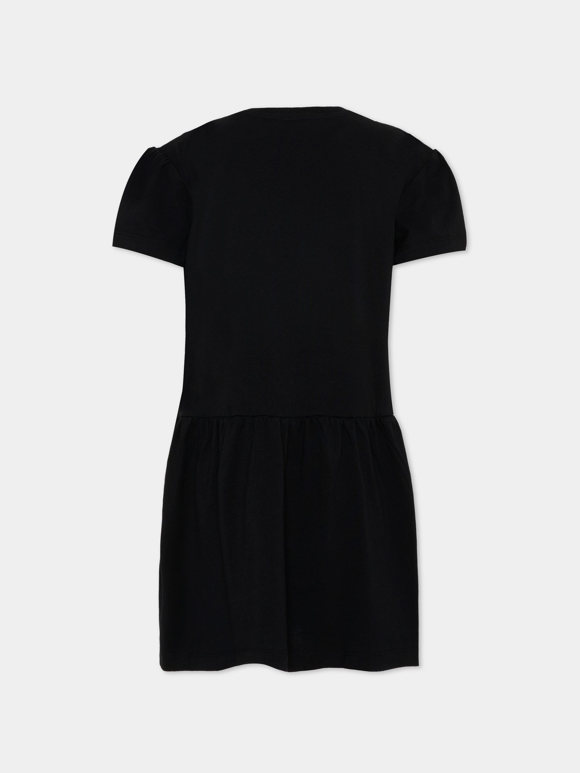 Vestito nero per bambina con Teddy Bear,Moschino Kids,HDV0H9 LAA10 60100