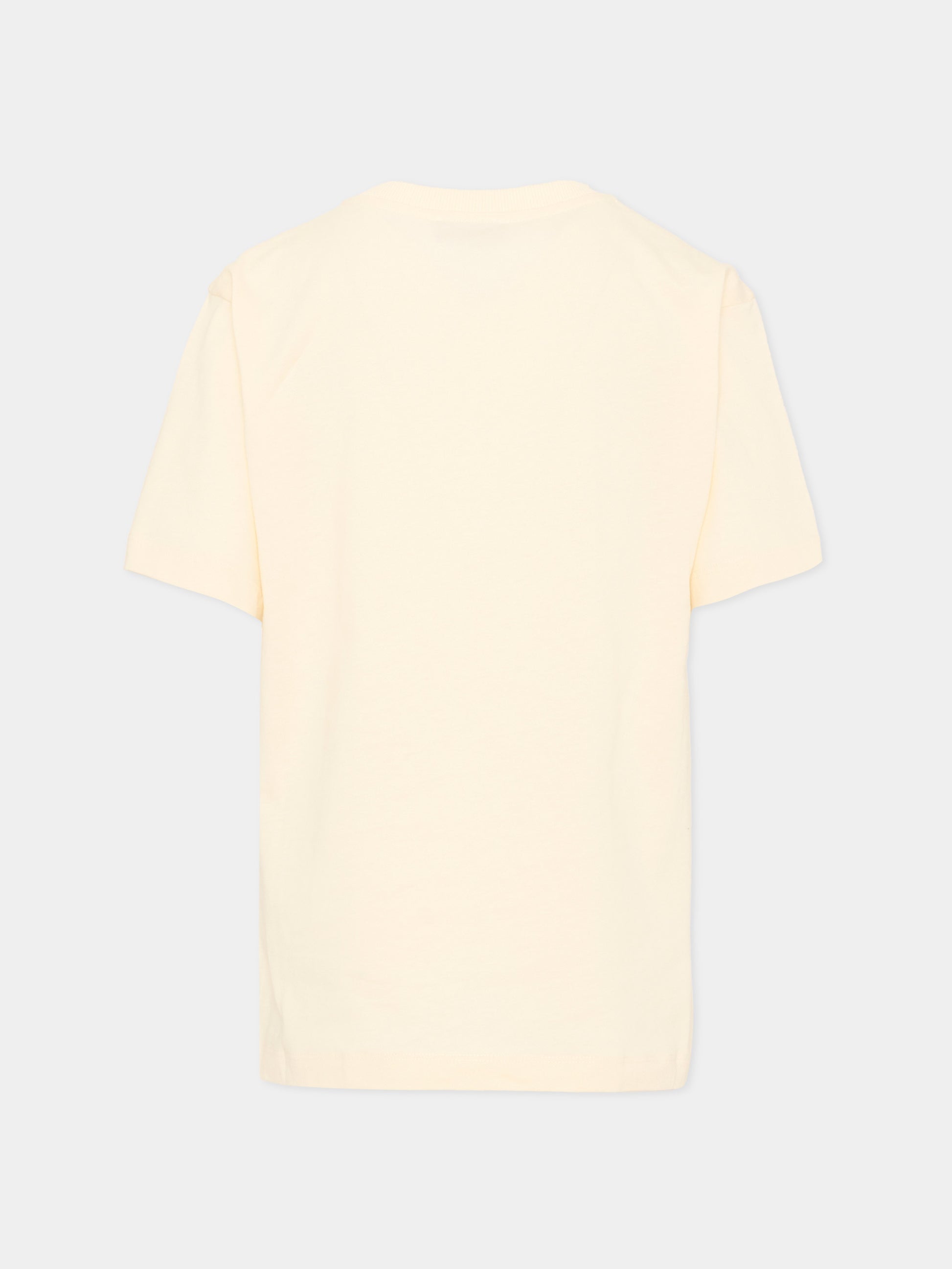 T-Shirt avorio per bambini con logo e Teddy Bear,Moschino Kids,HNM05G LAA20 10123