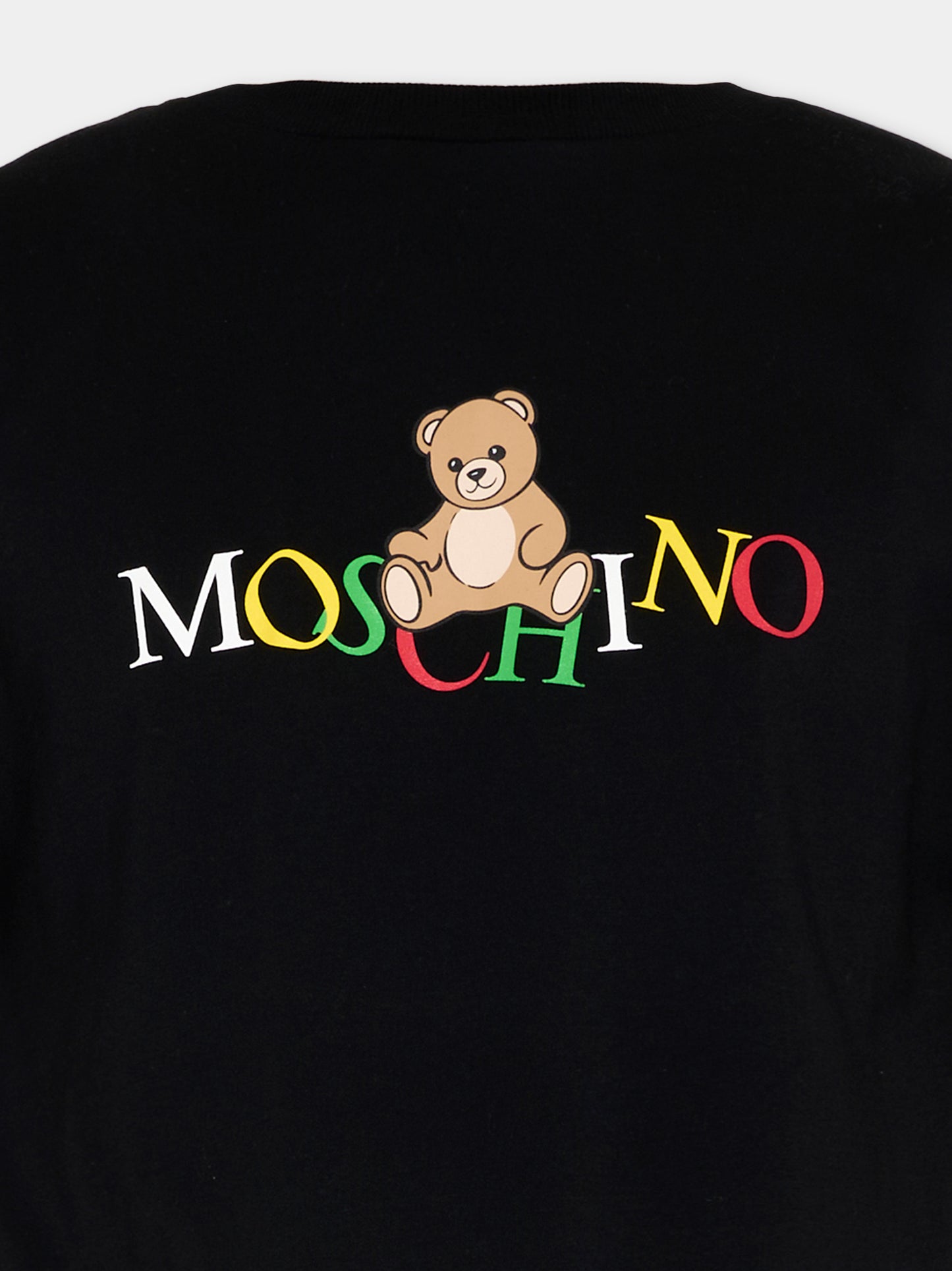 T-Shirt nera per bambini con Teddy Bear,Moschino Kids,HPM05G LAA10 60100