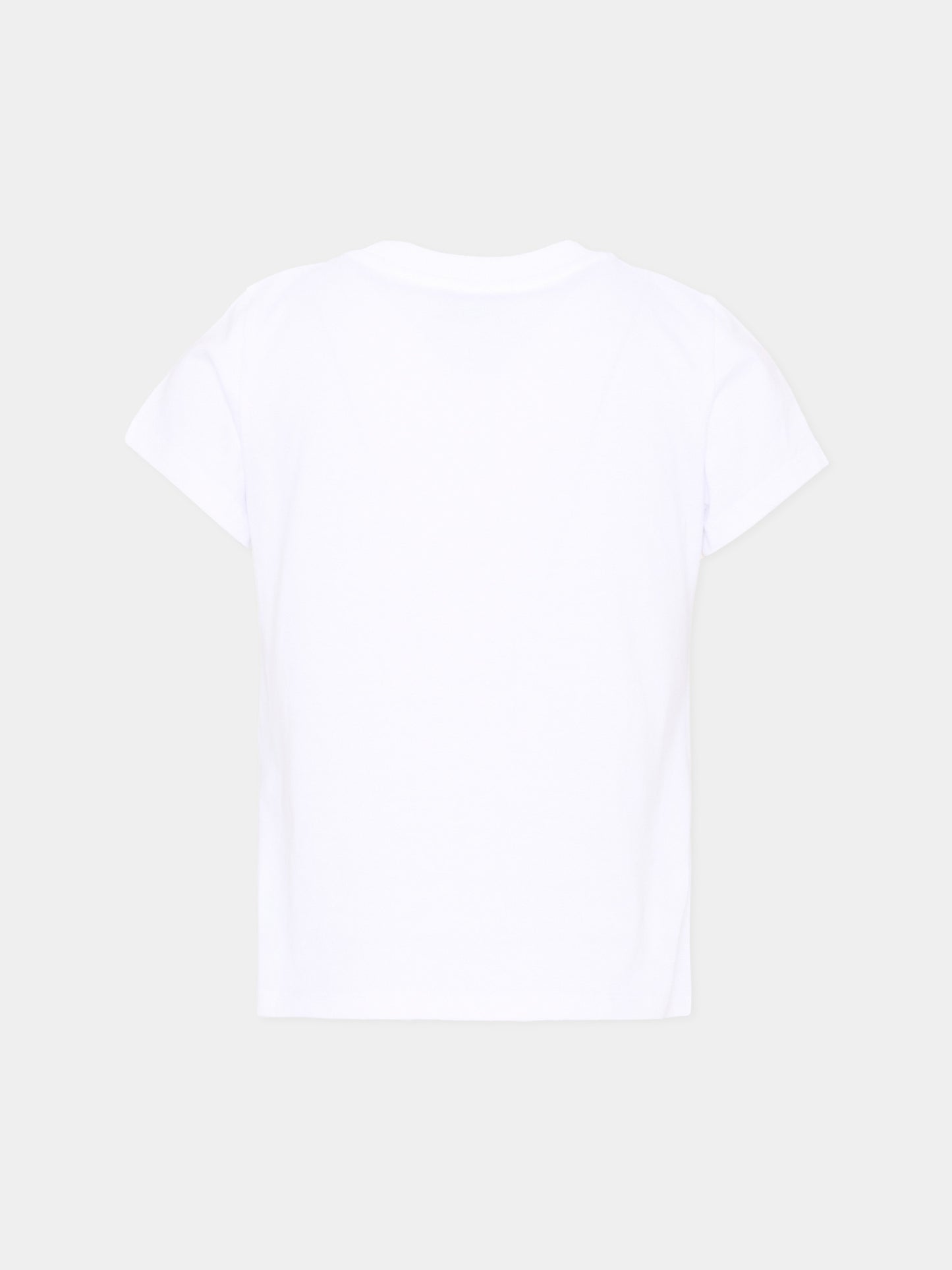 T-Shirt bianca per bambino con stampa cartoon e logo,Moschino Kids,HAM06V LAA10 10101