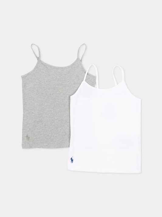 Canottiere multicolor per bambina con Polo Pony,Ralph Lauren Kids,4P5000 W2I