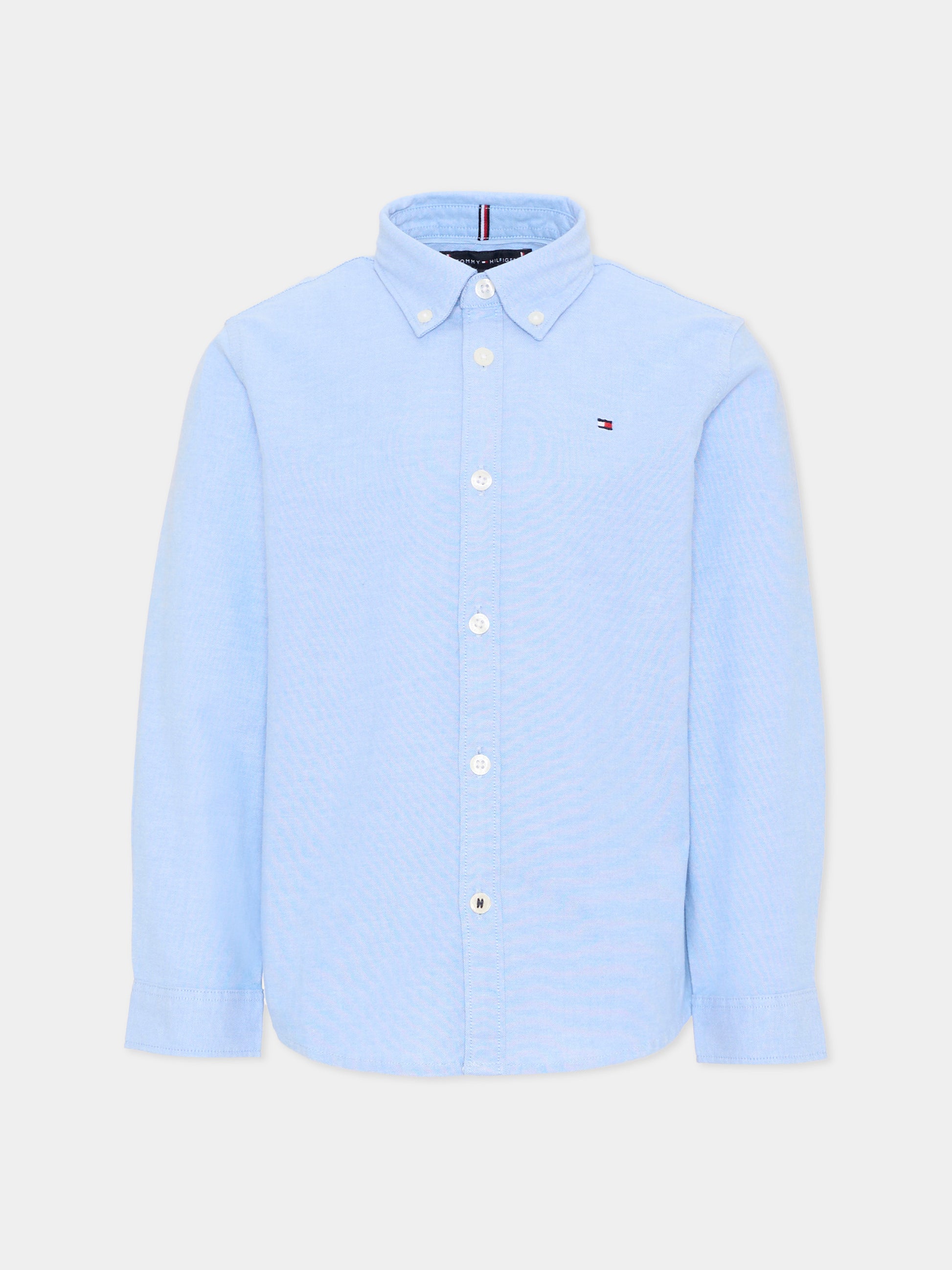 Camicia azzurra per bambino con Tommy flag,Tommy Hilfiger Junior,KB0KB06964 C1S