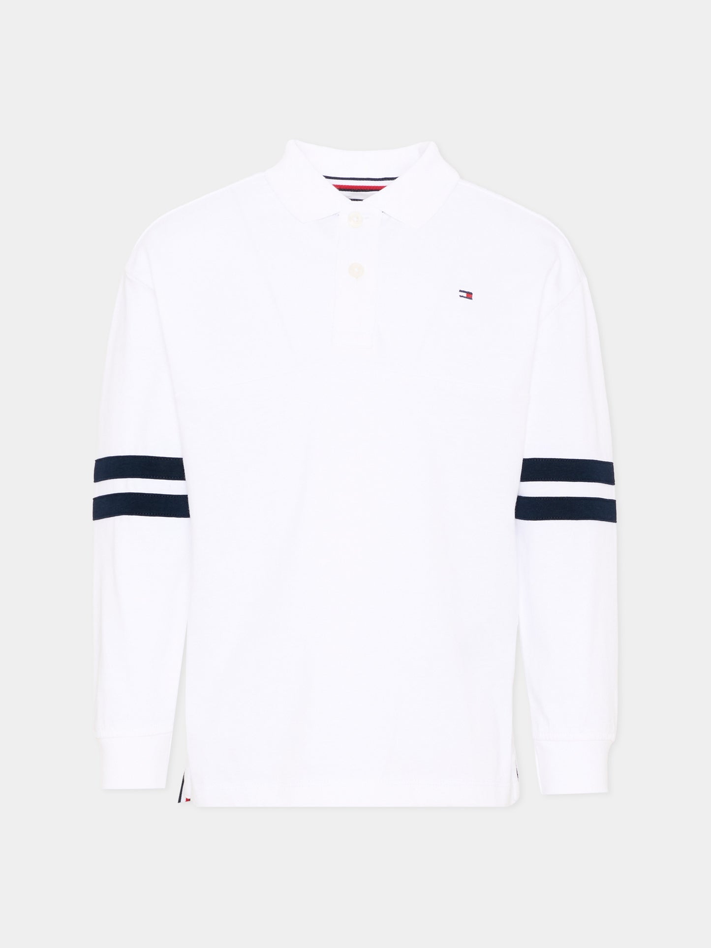 Polo bianca per bambino con logo,Tommy Hilfiger Junior,KB0KB09712 YBR