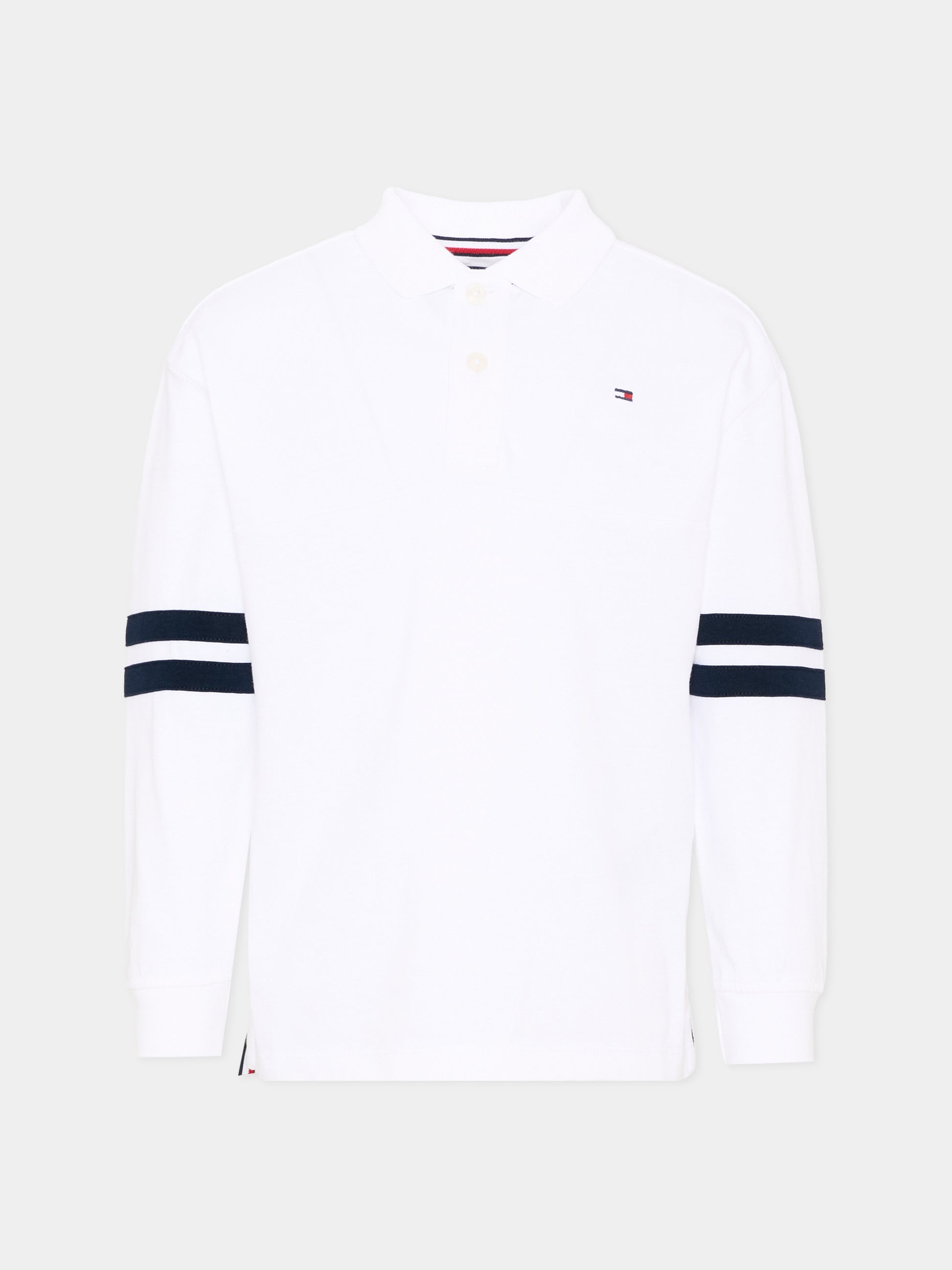 Polo bianca per bambino con logo,Tommy Hilfiger Junior,KB0KB09712 YBR