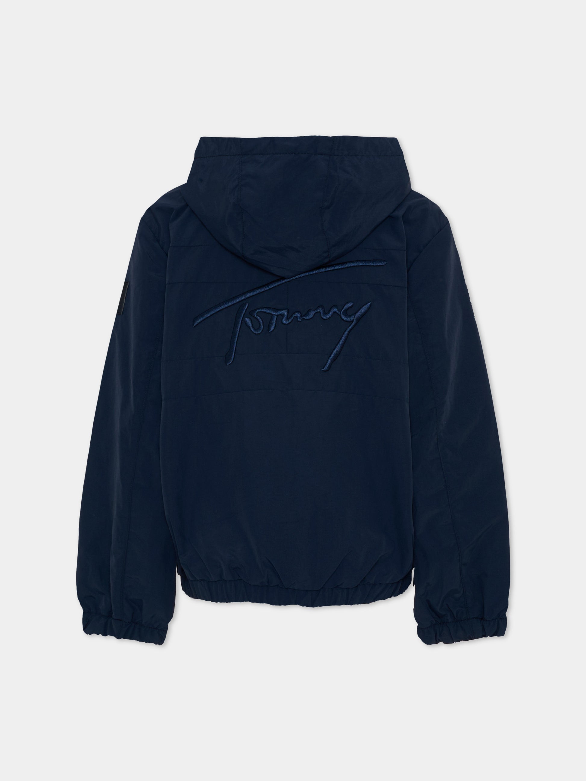 Giacca a vento blu per bambini logo,Tommy Hilfiger Junior,KB0KB09737 C1G