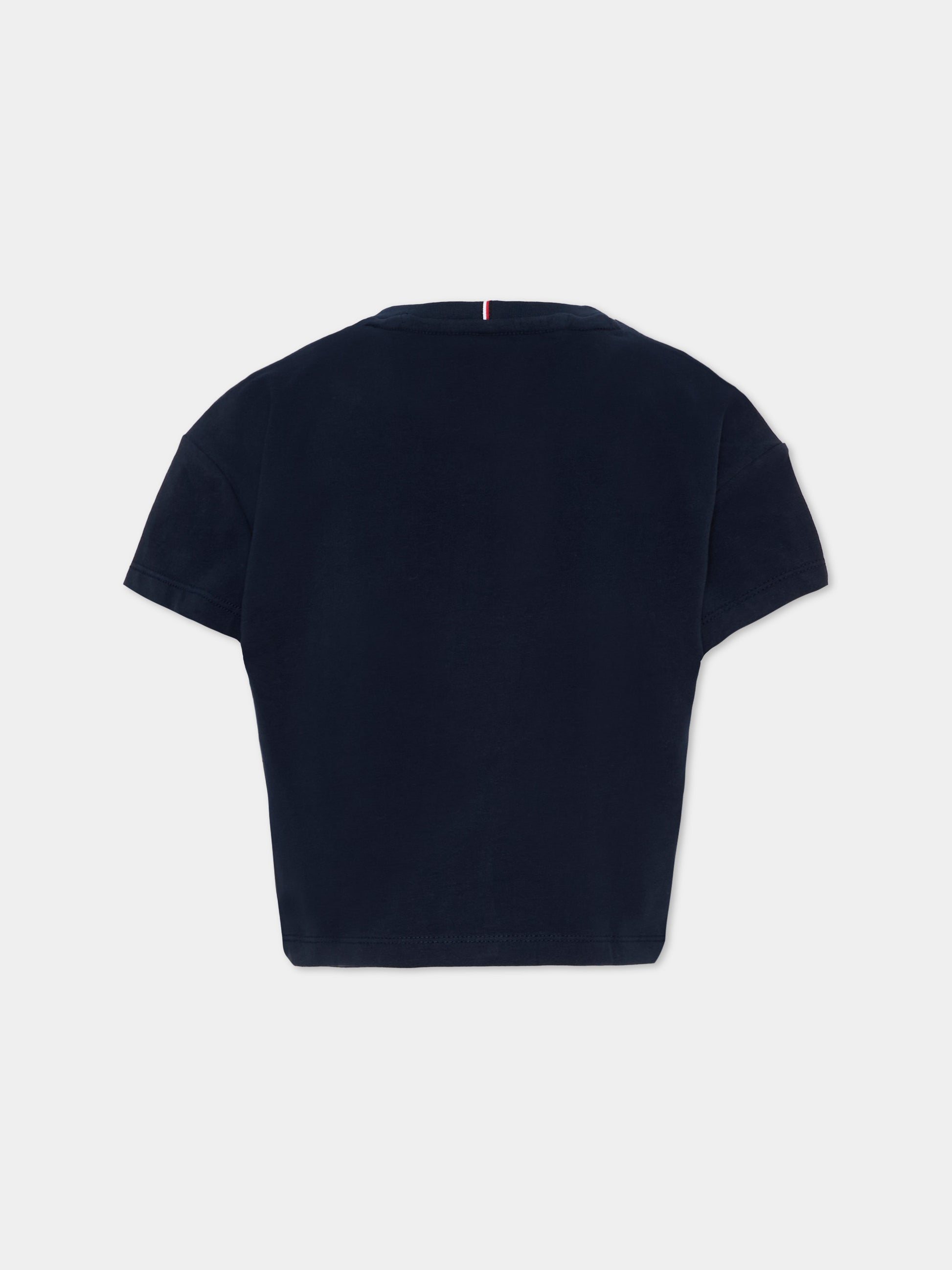 T-Shirt blu per bambina con logo,Tommy Hilfiger Junior,KG0KG09289 C1G